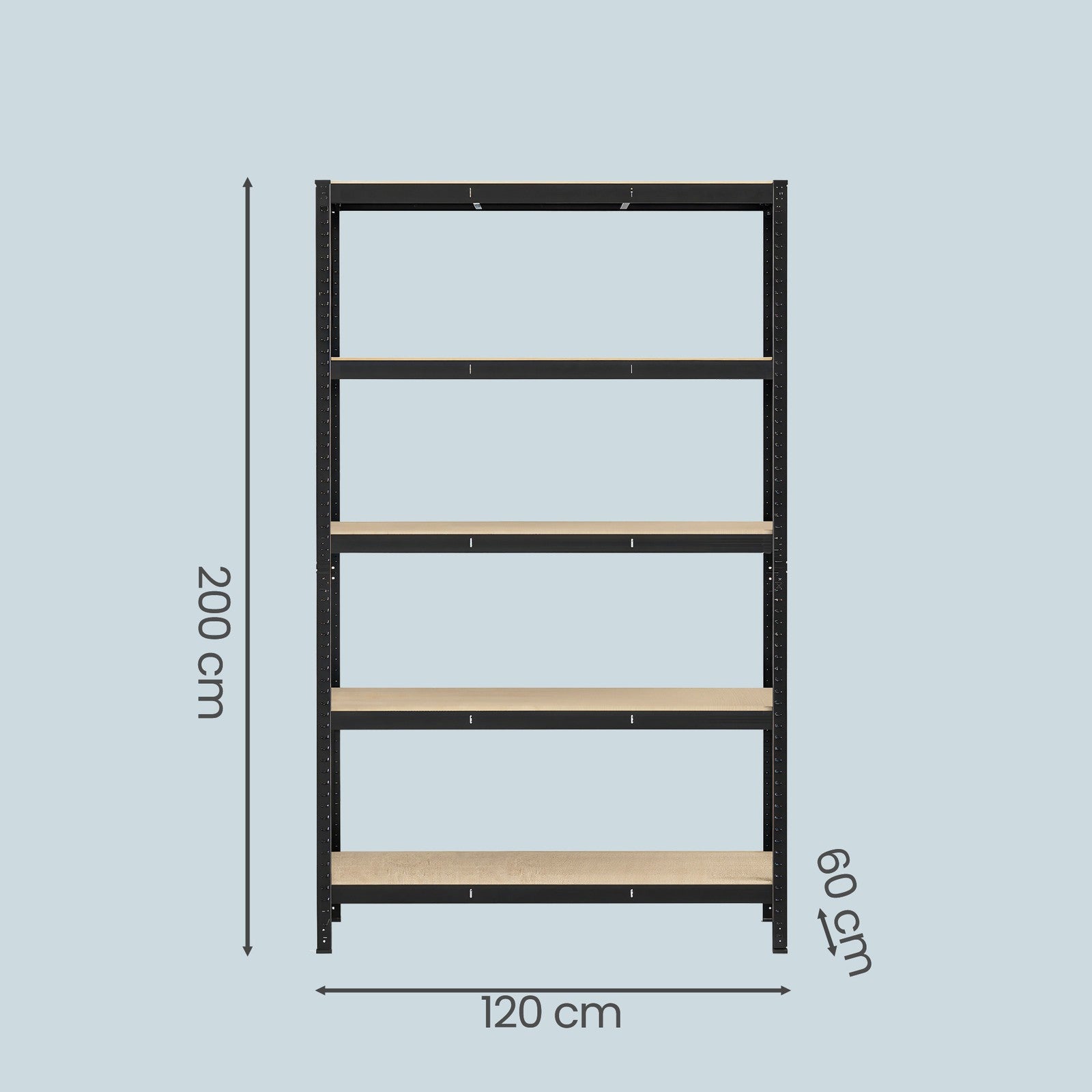 Lagerregal, 2er Set, 60 x 120 x 200 cm