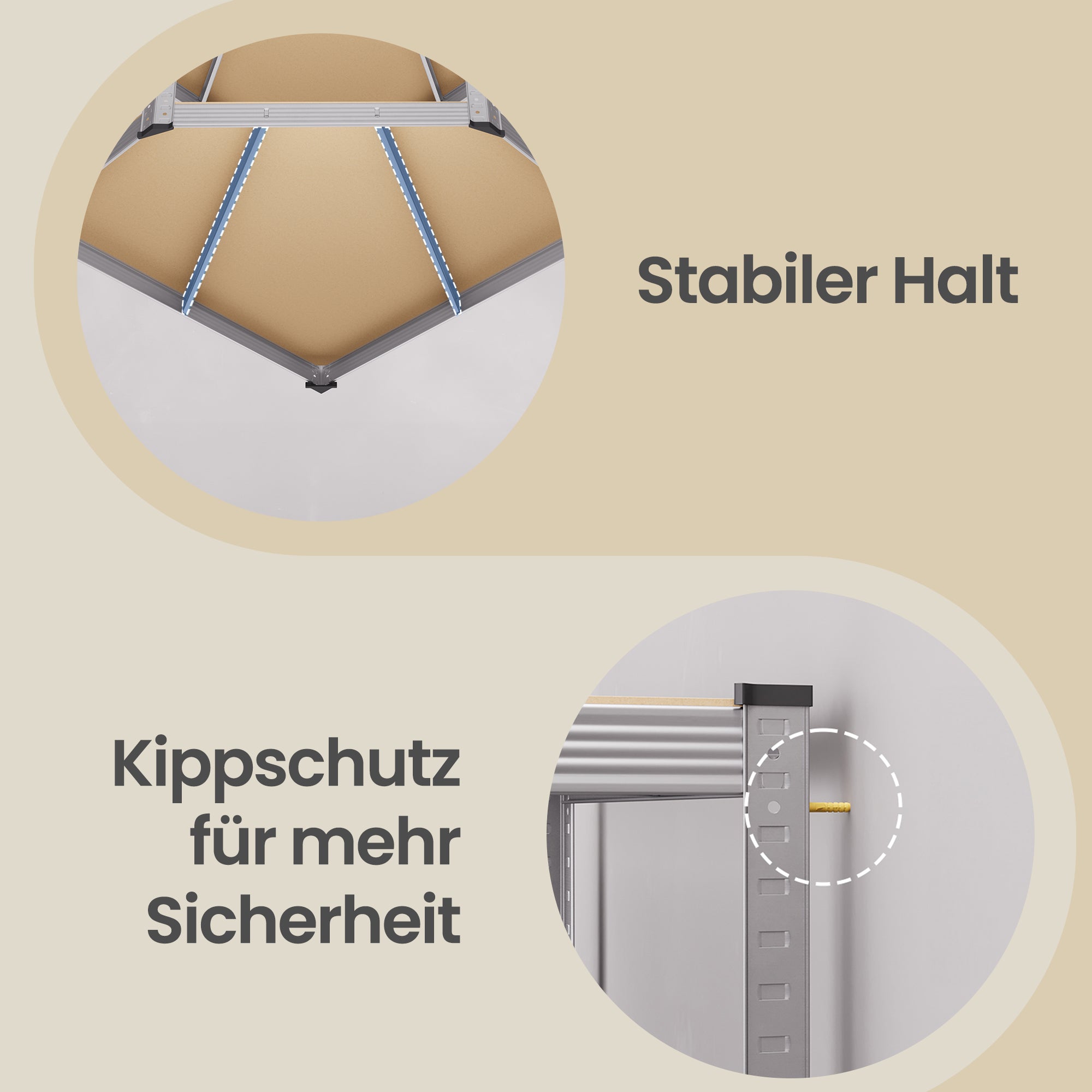 Eckregal 5 Ebenen, Schwerlastregal, Metall