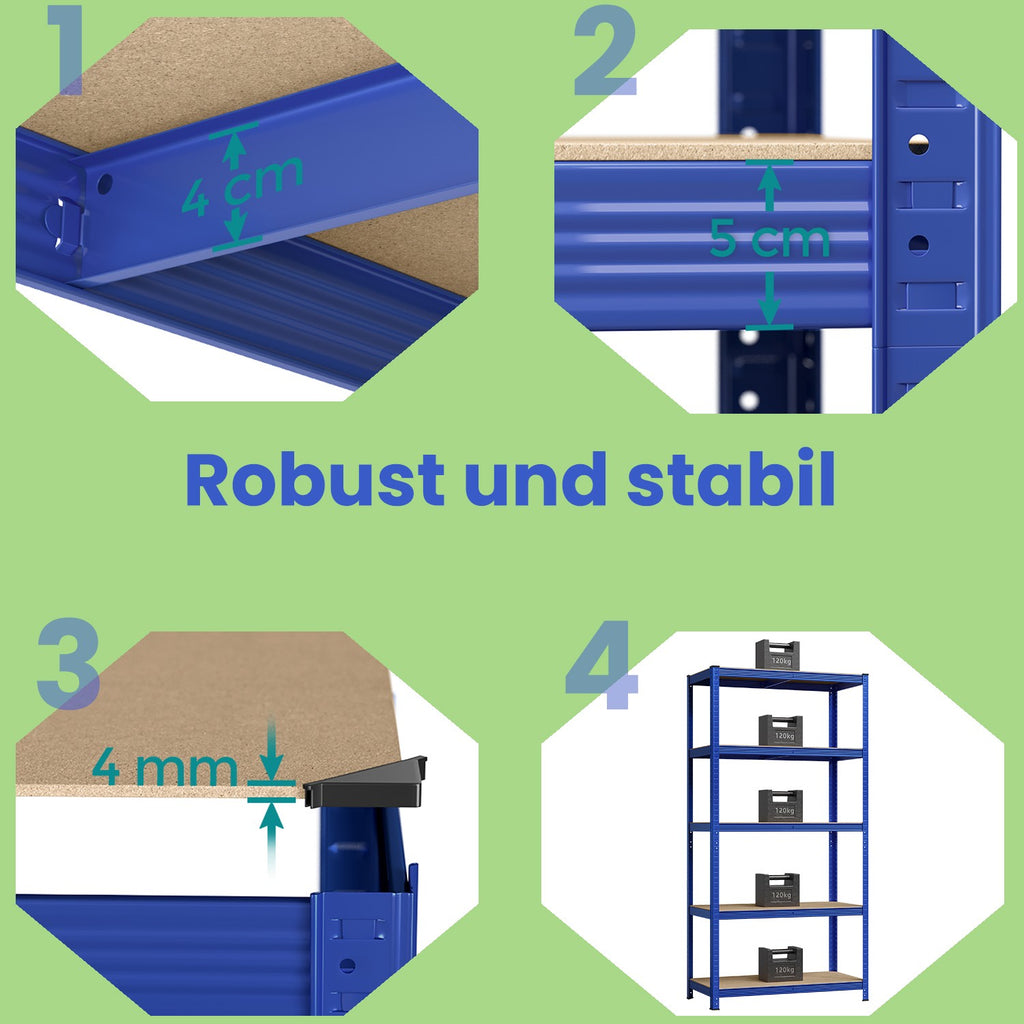 Schwerlastregal 650 kg Blau