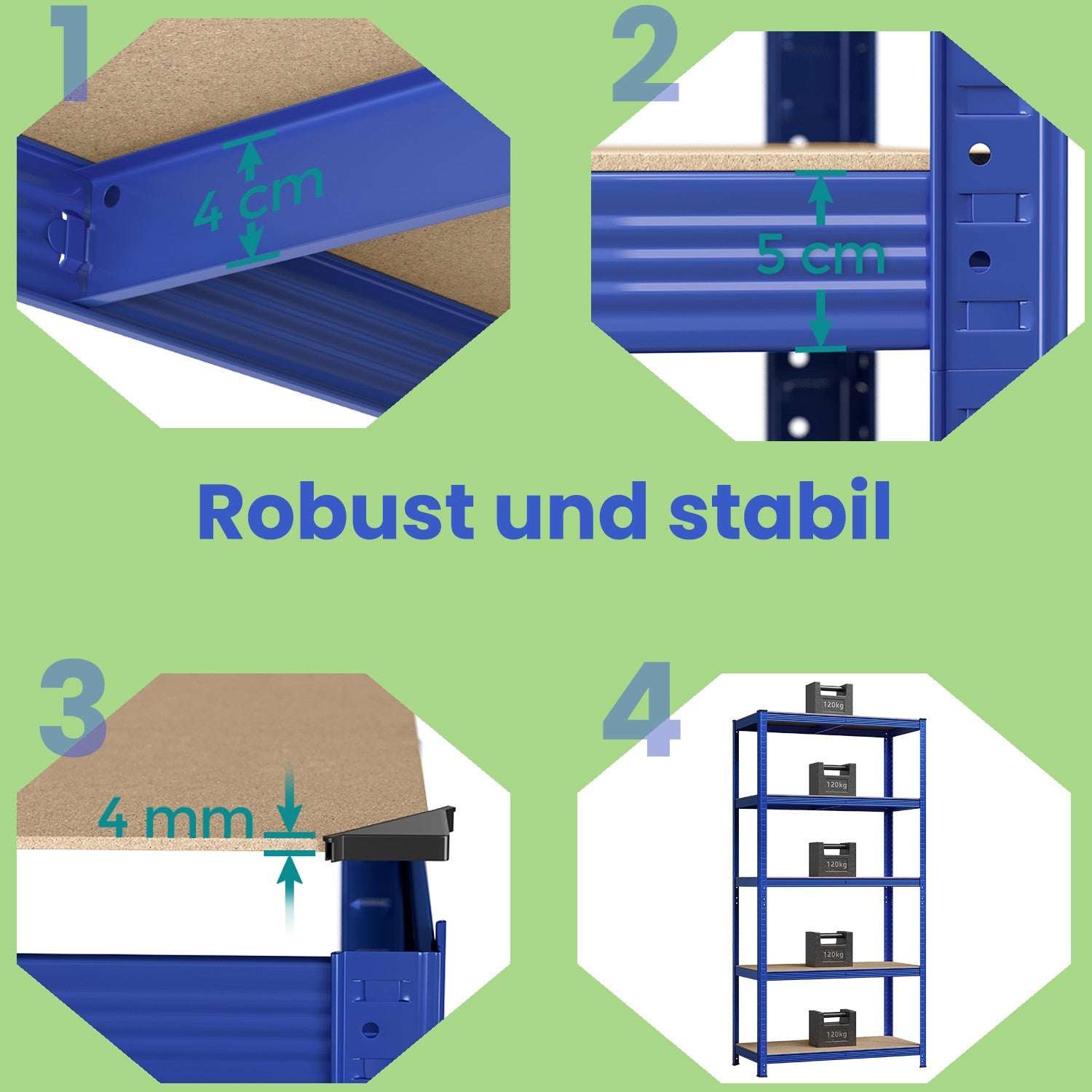 Schwerlastregal 650 kg Blau