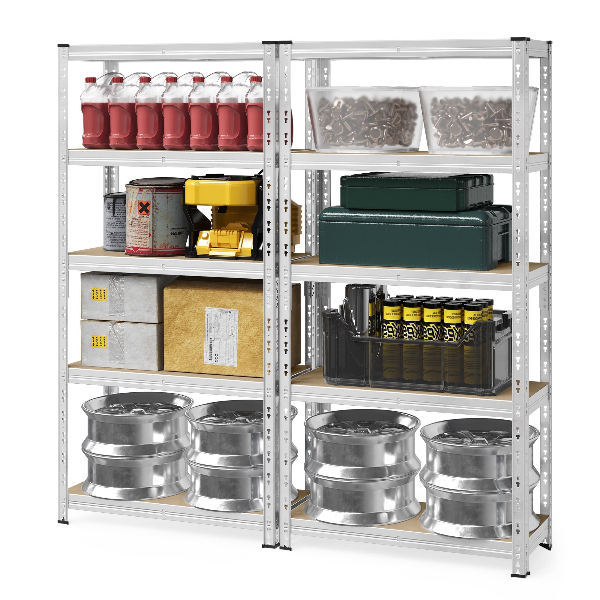 Schwerlastregal 2er Set, Kellerregal, bis 875 kg belastbar
