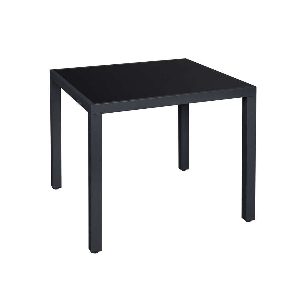 Terrassentisch mit Glasplatte Schwarz