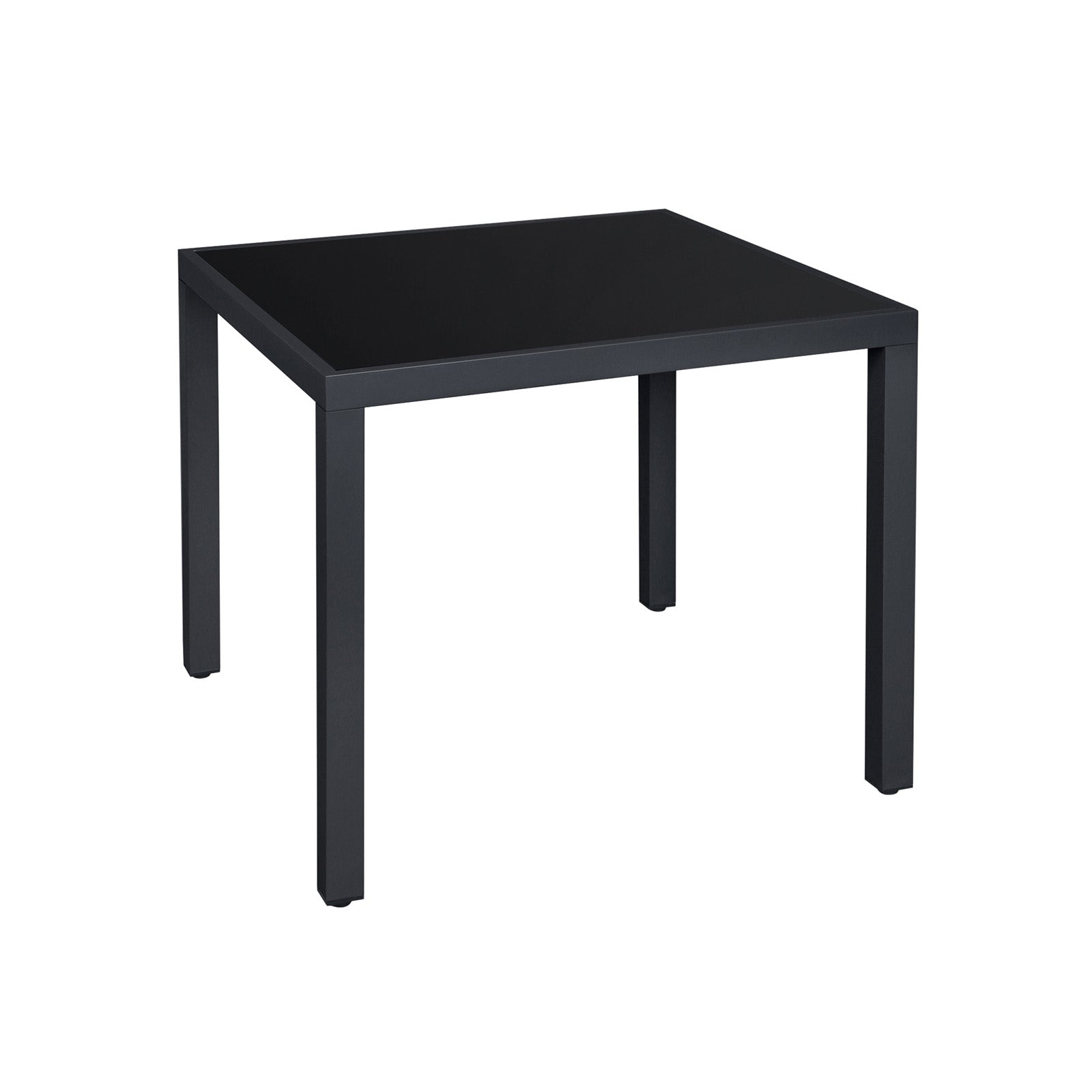 Terrassentisch mit Glasplatte Schwarz