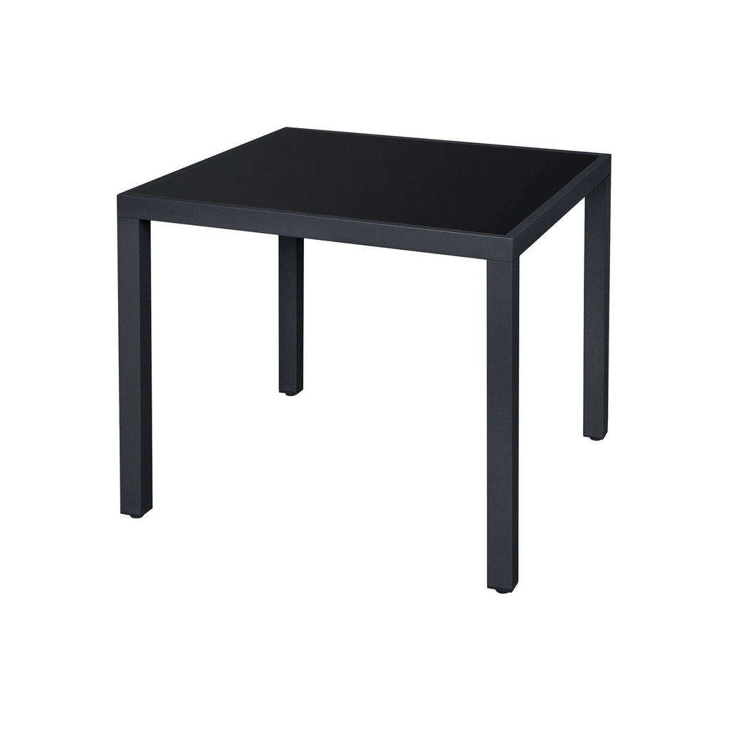 Terrassentisch mit Glasplatte Schwarz