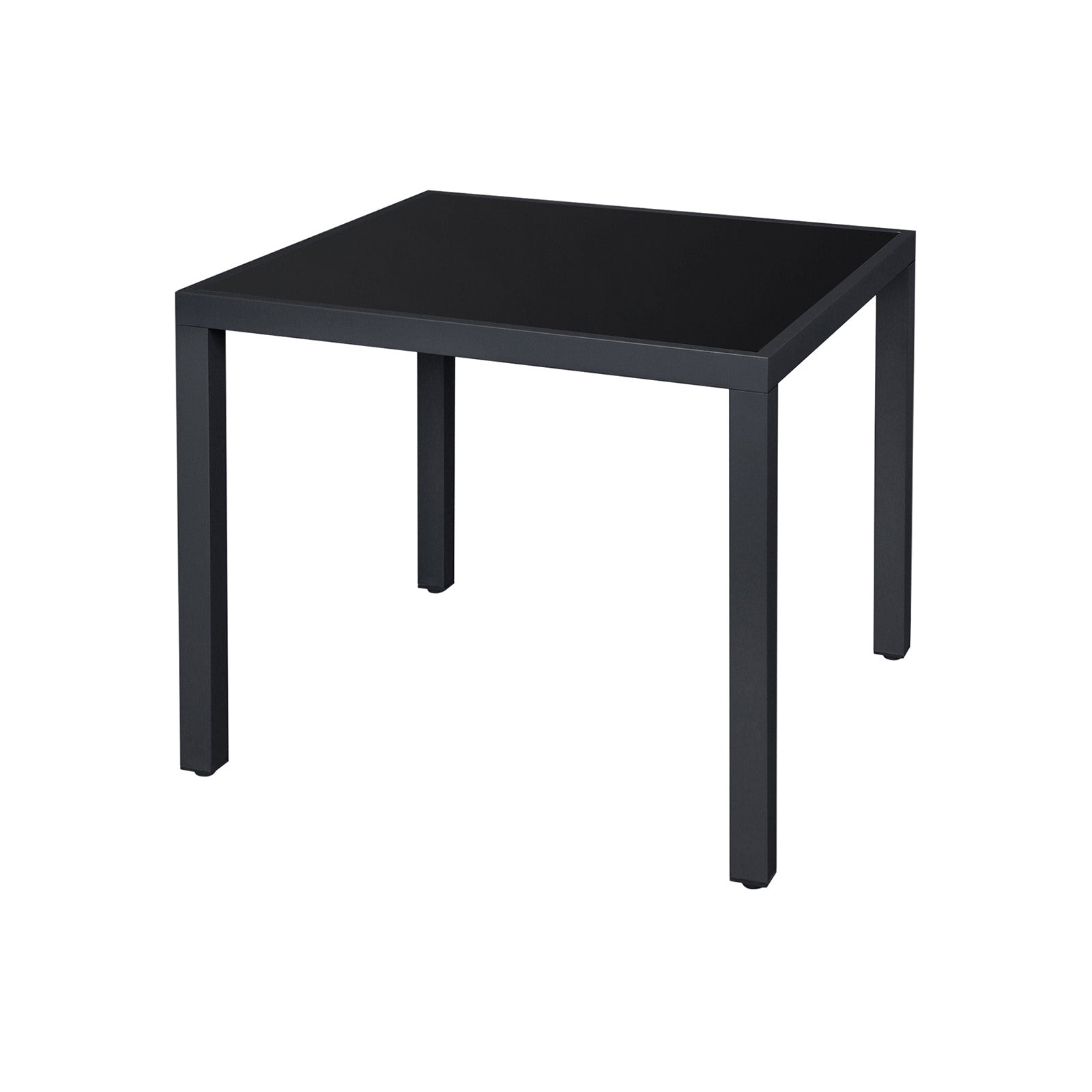 Terrassentisch mit Glasplatte Schwarz