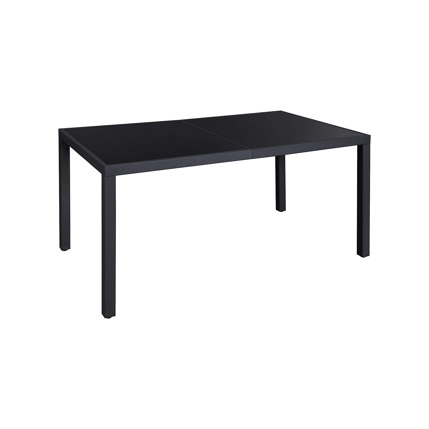 Großer Gartentisch mit Glas Schwarz