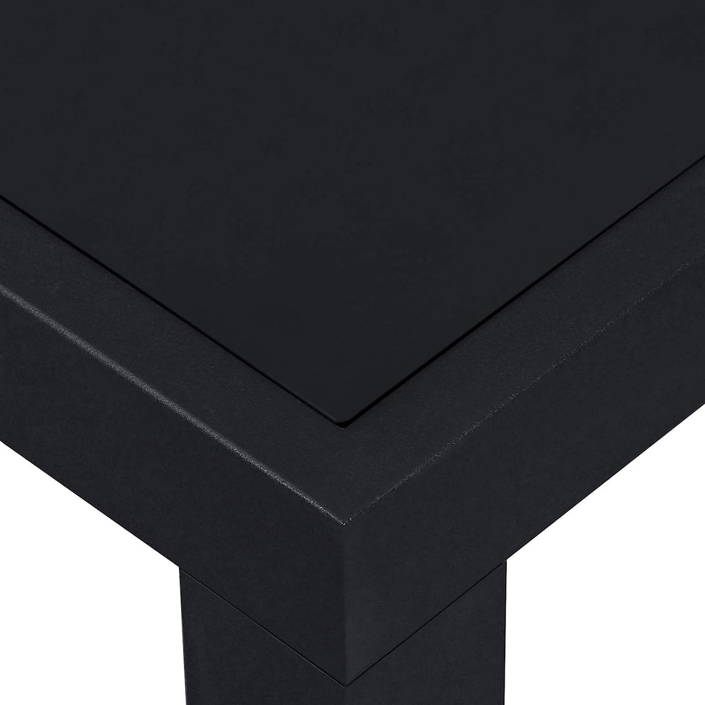 Großer Gartentisch mit Glas Schwarz