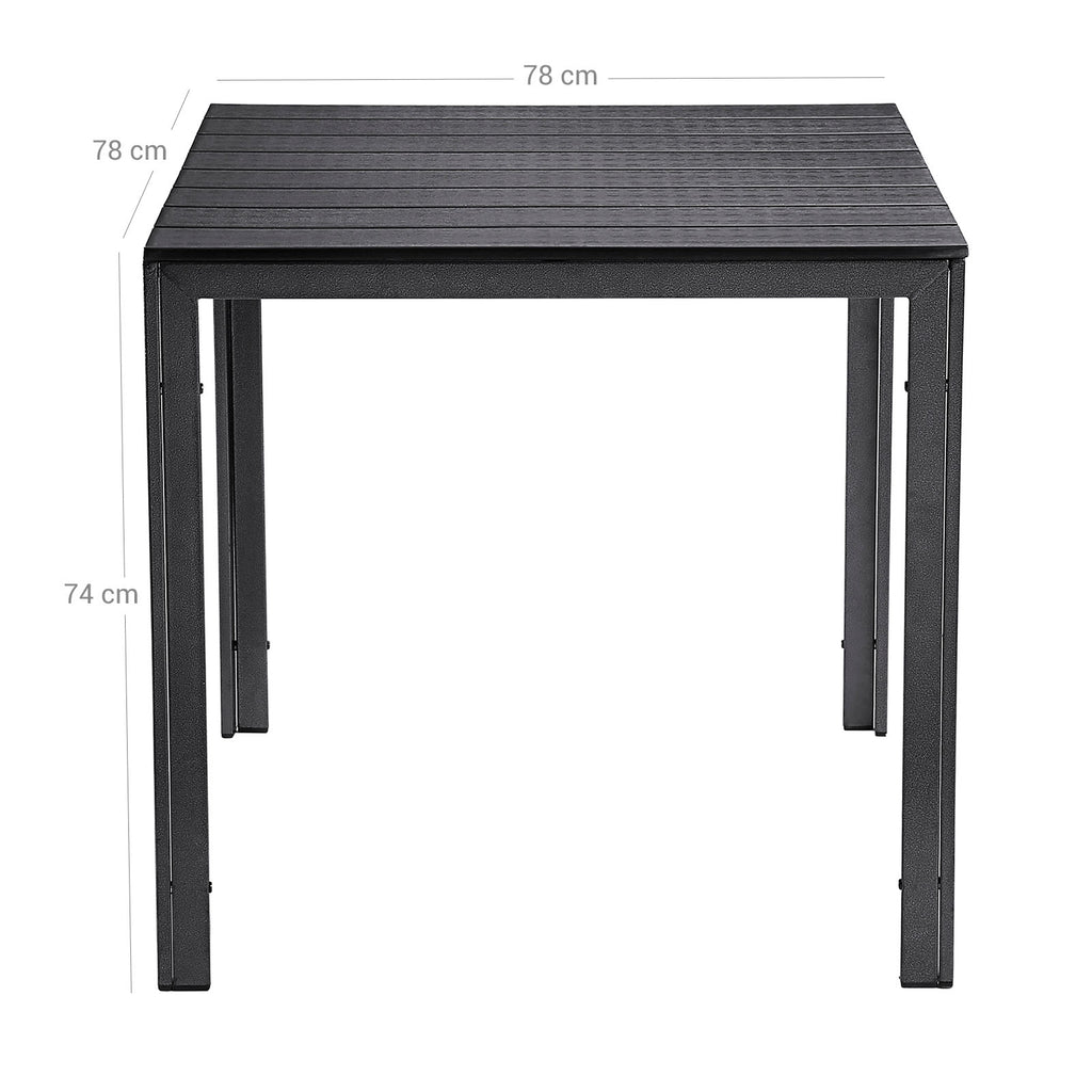 Gartentisch Holzoptik Schwarz