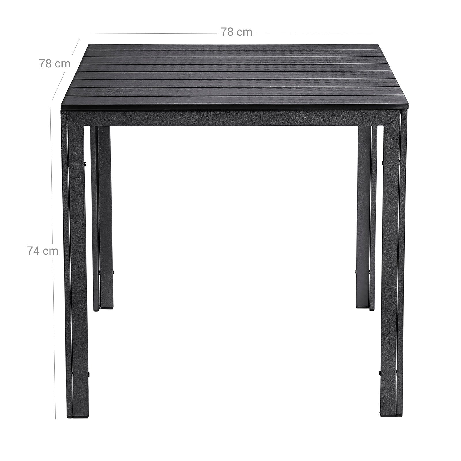 Gartentisch Holzoptik Schwarz