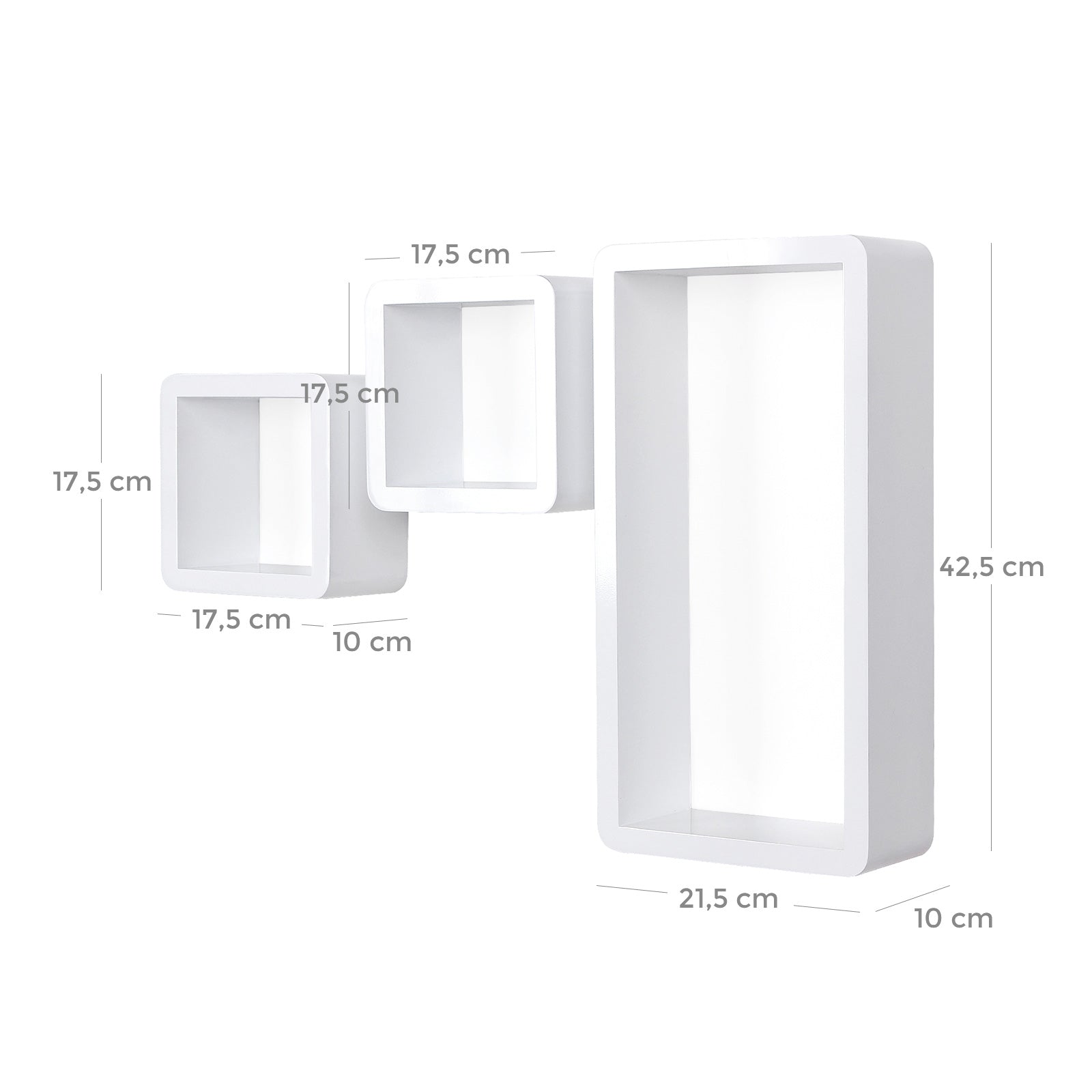 Geometrische Wandregale 3er Set Weiß