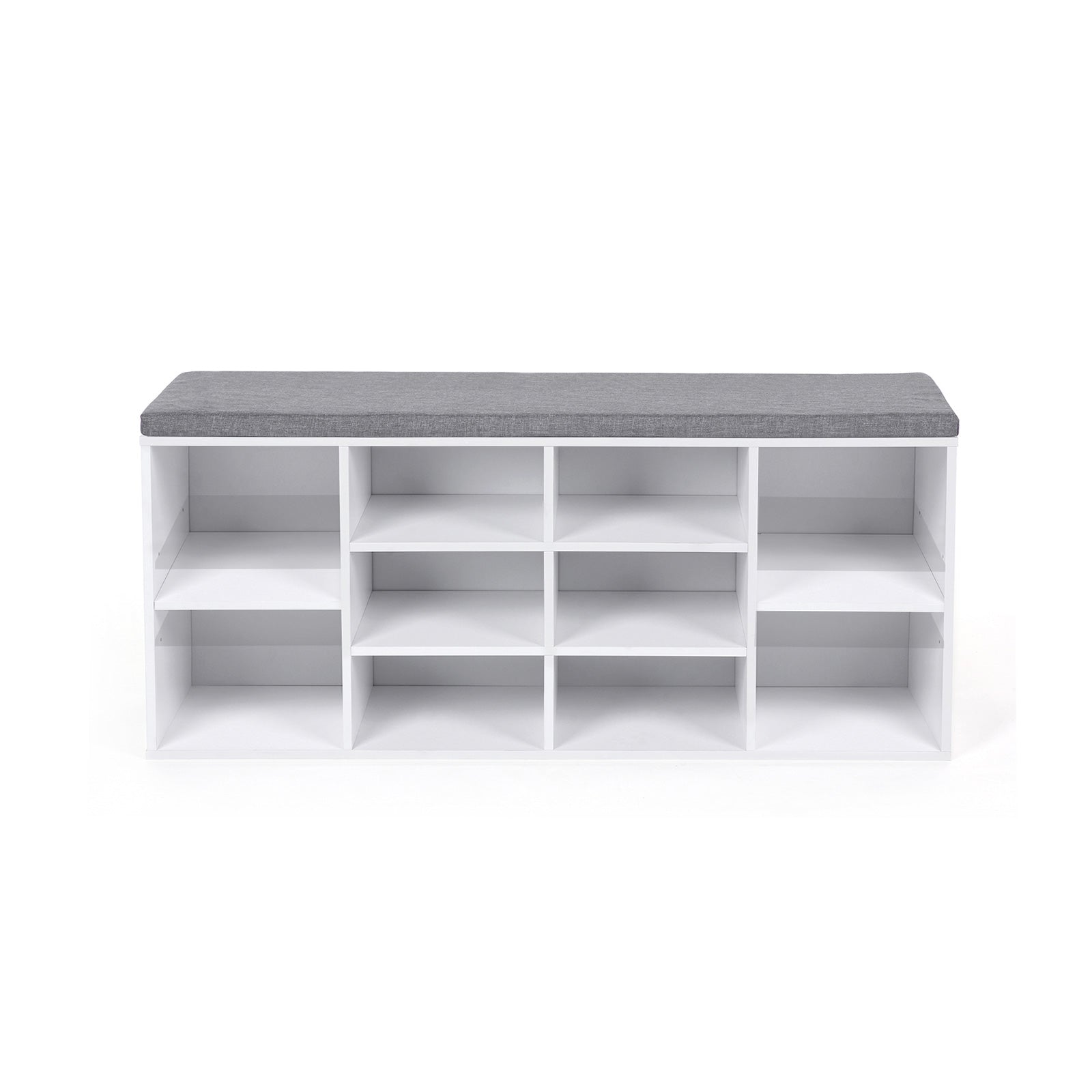 Gepolsterte Schuhbank Weiß-Grau