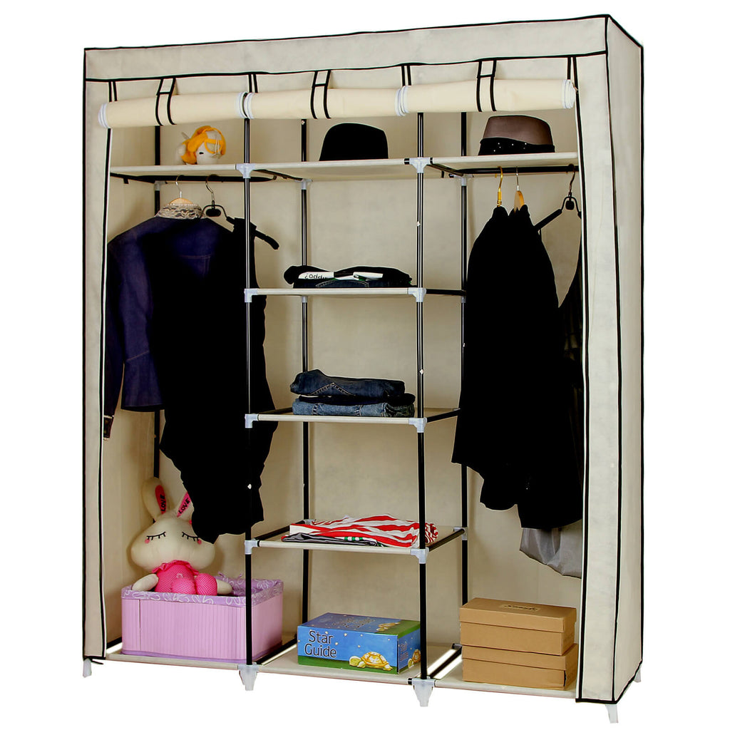 Großer Stoffschrank 175 x 150 cm Beige