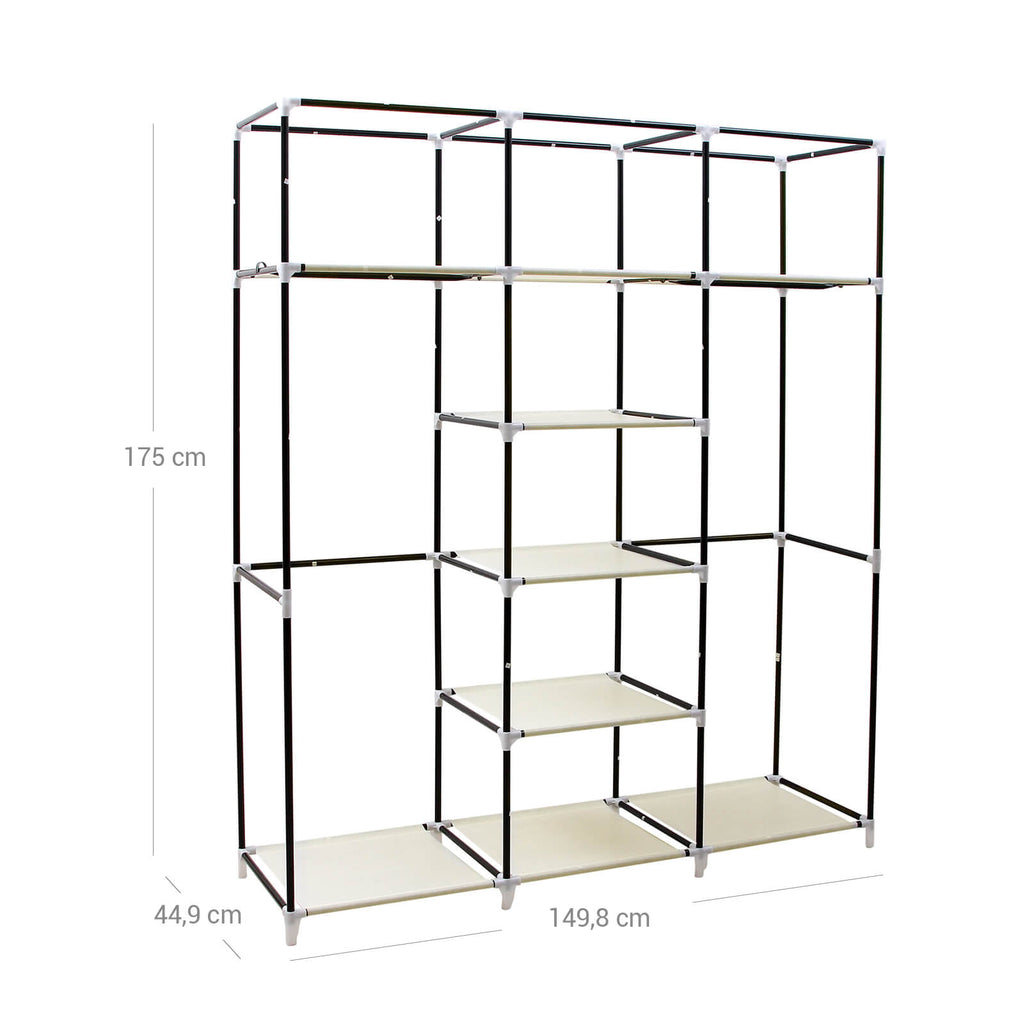 Großer Stoffschrank 175 x 150 cm Beige