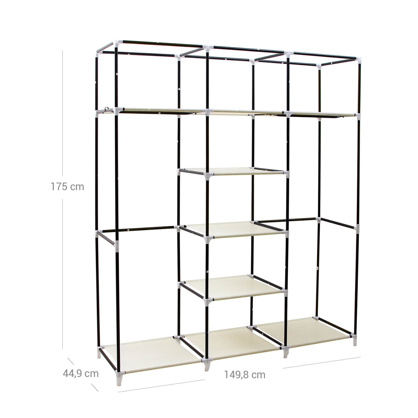 Großer Stoffschrank 175 x 150 cm Beige