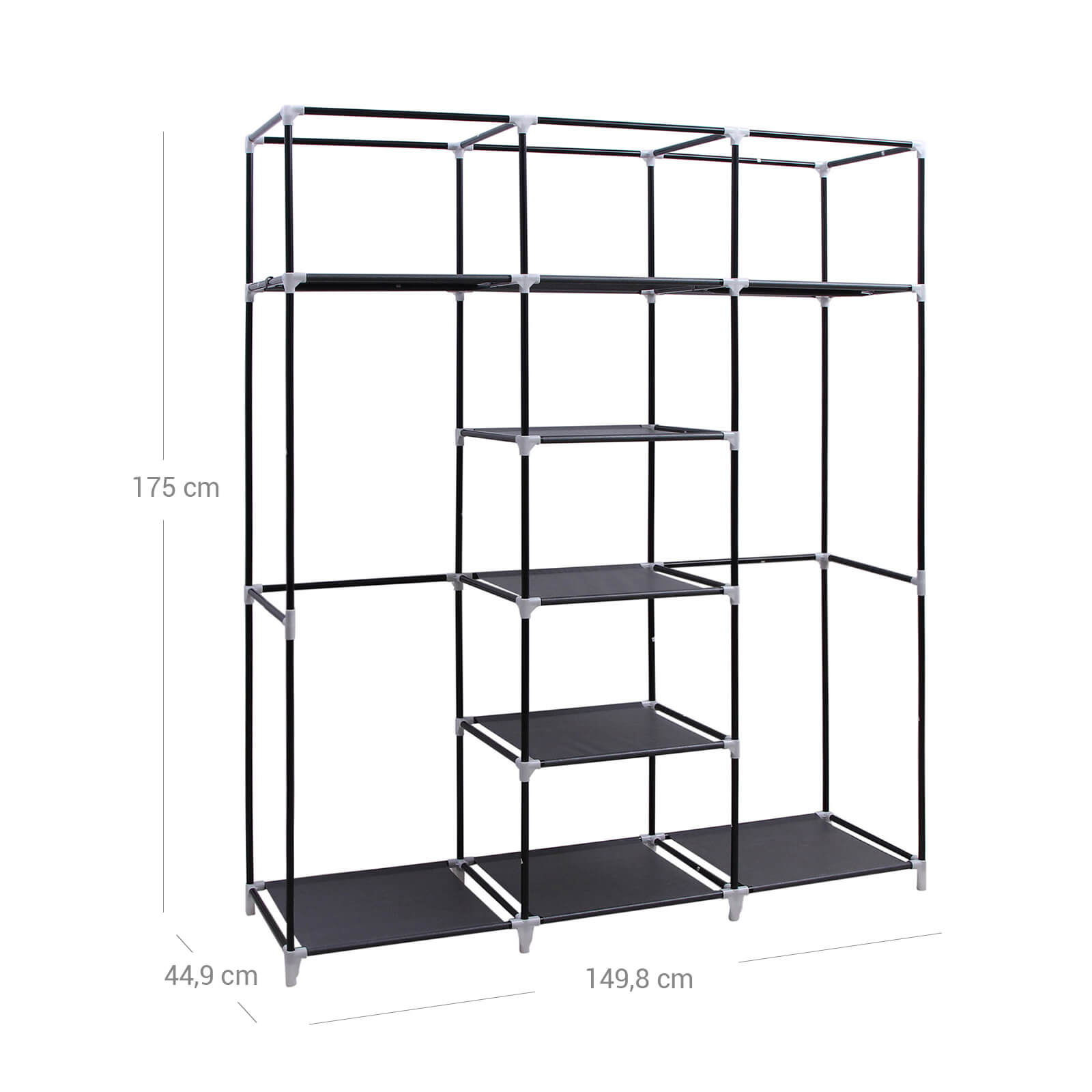Großer Stoffschrank 175 x 150 cm Grau