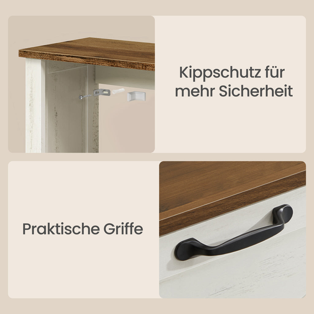 Schuhschrank 4 Klappen, Schuhkipper, freistehendes schmales Schuhregal, weiß