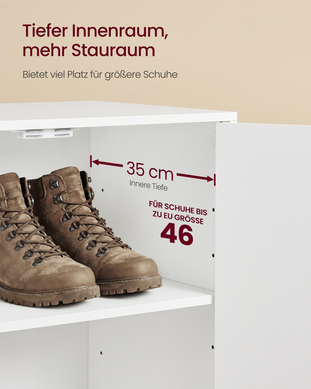 Schuhschrank wolkenweiß 5 Ebenen 2 Türen verstellbare Ablagen