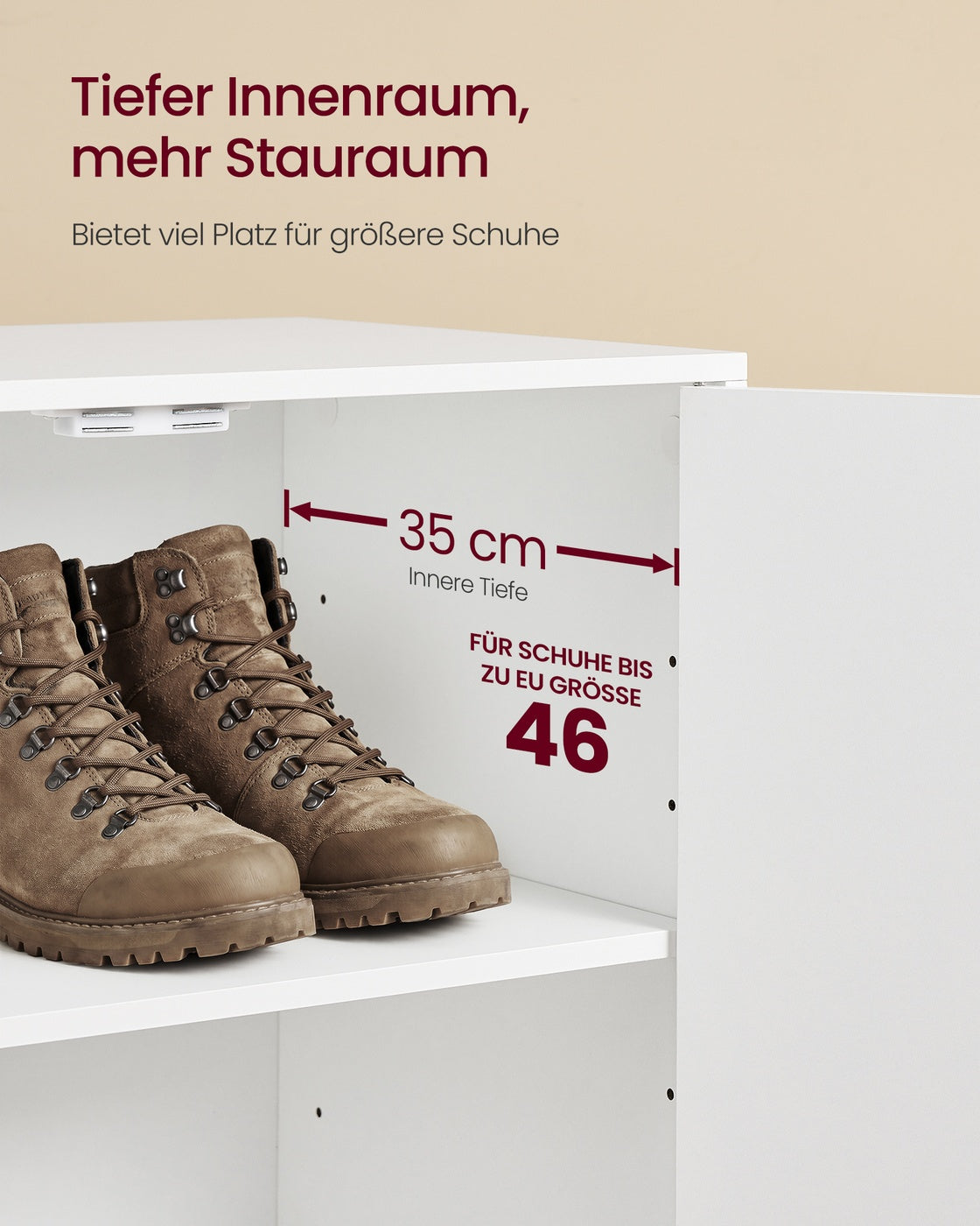 Schuhschrank wolkenweiß 5 Ebenen 2 Türen verstellbare Ablagen