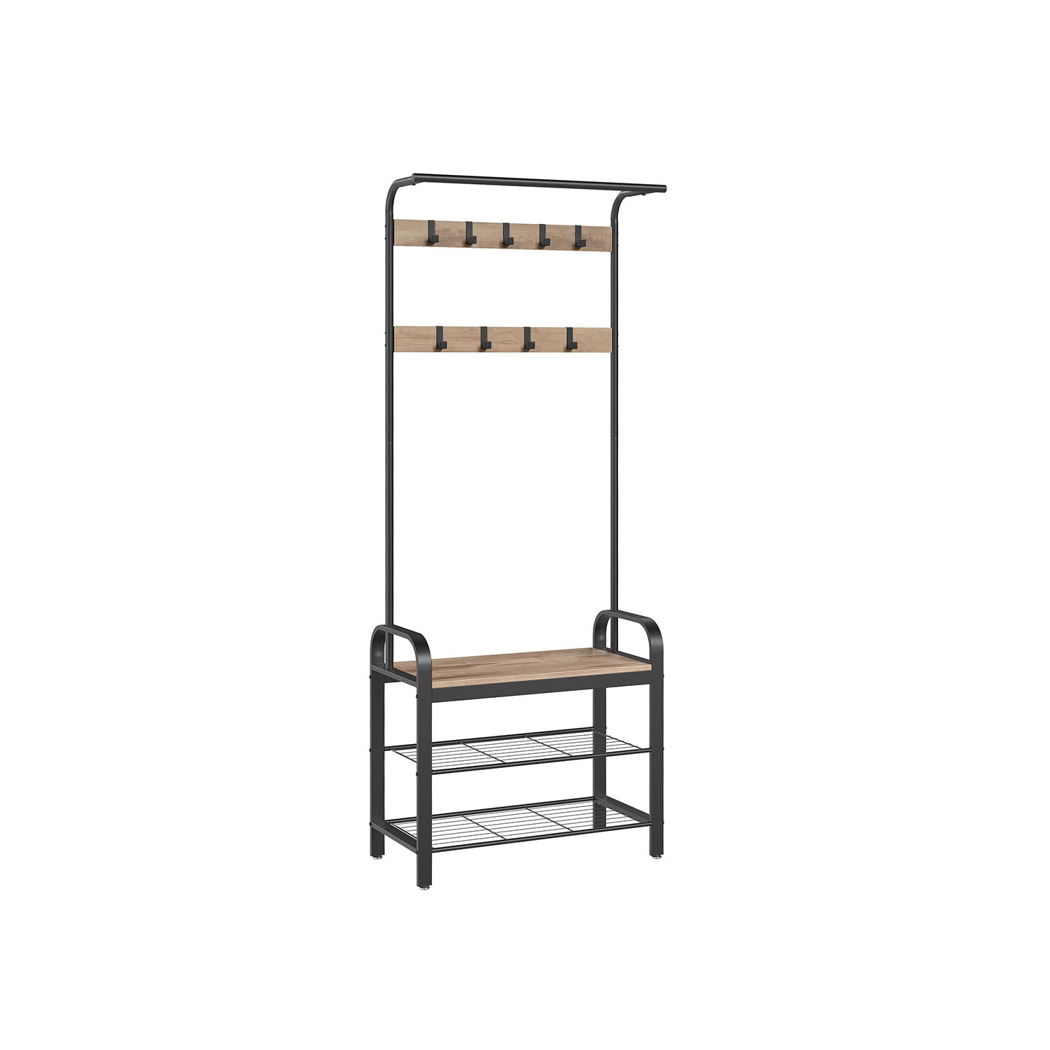 Garderobenständer mit 9 abnehmbaren Haken 33,7 x 72 x 183 cm