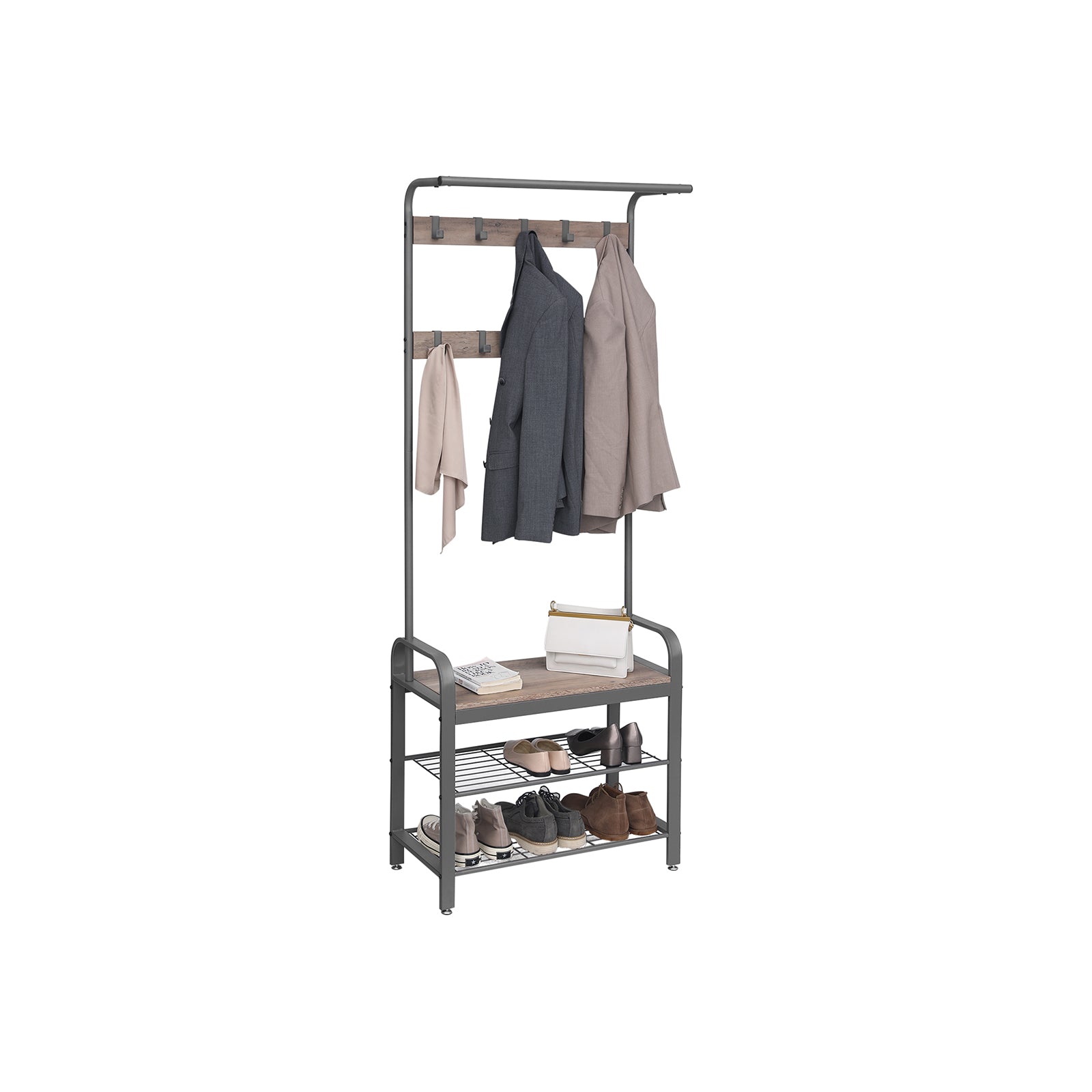 Garderobenständer 183 cm hoch Greige-Grau