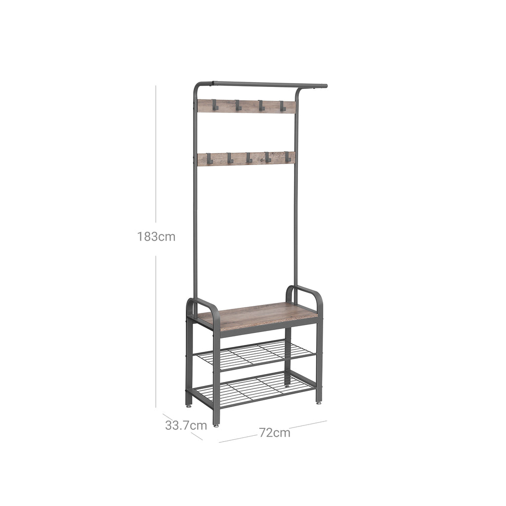 Garderobenständer 183 cm hoch Greige-Grau