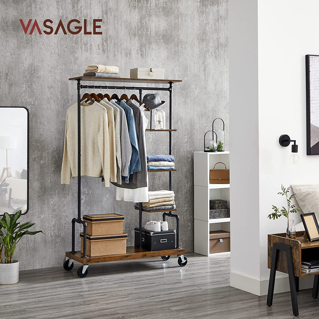 Garderobe mit Gitterablagen Industriestil