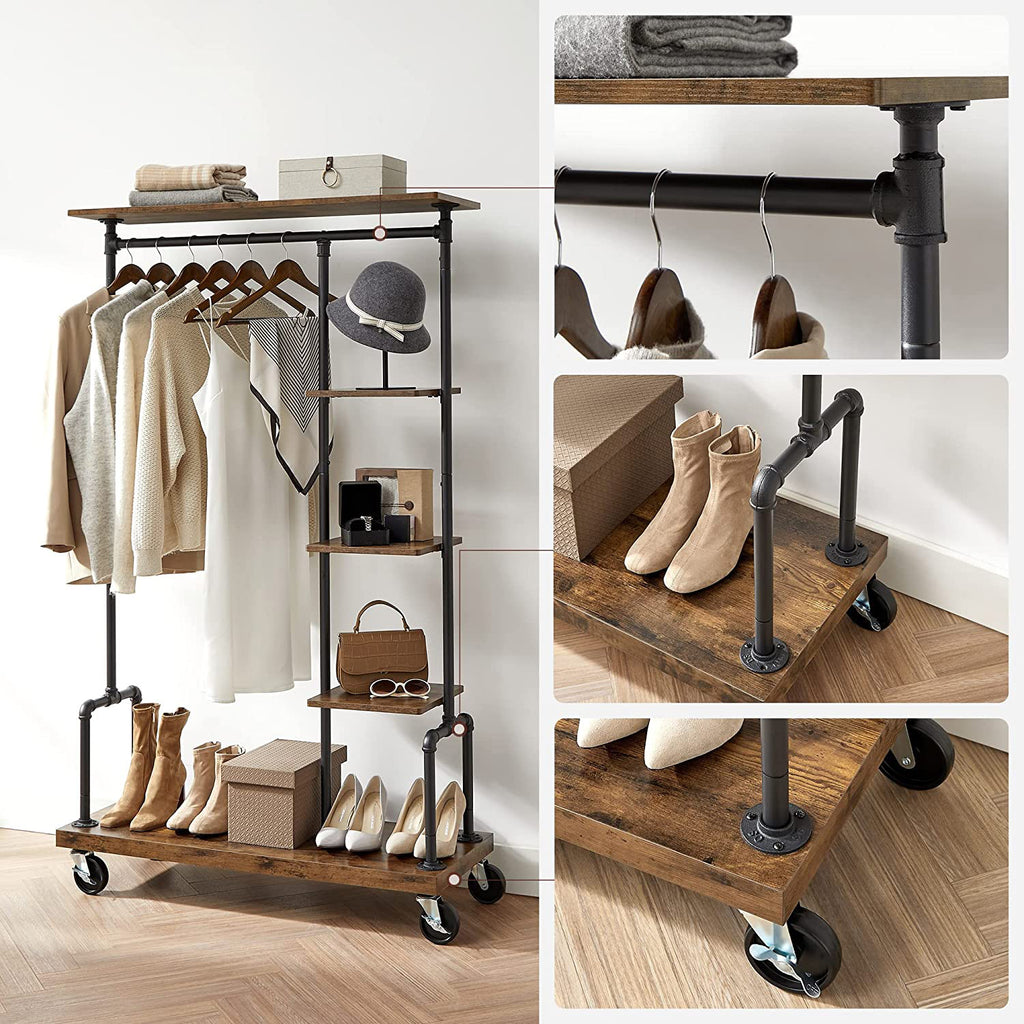 Garderobe mit Gitterablagen Industriestil