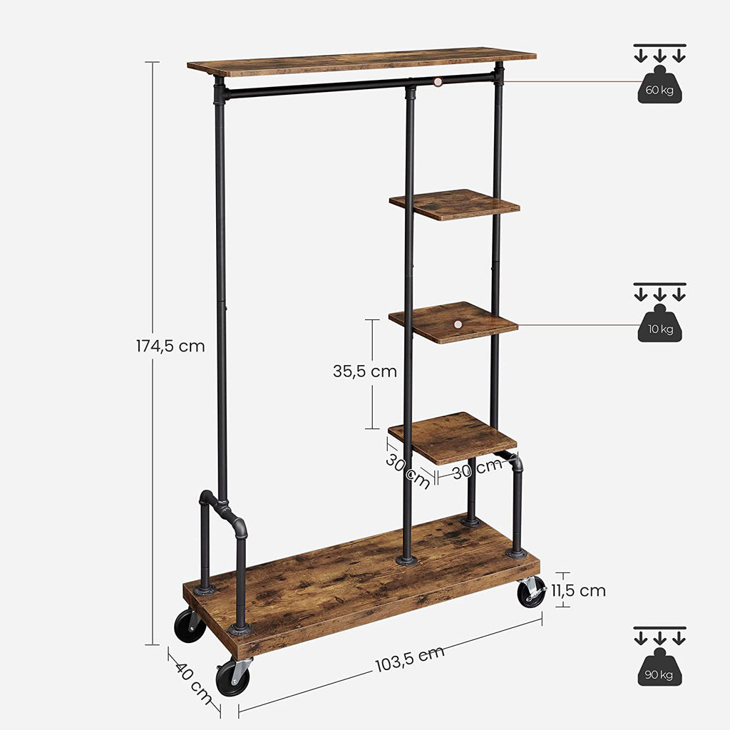 Garderobe mit Gitterablagen Industriestil