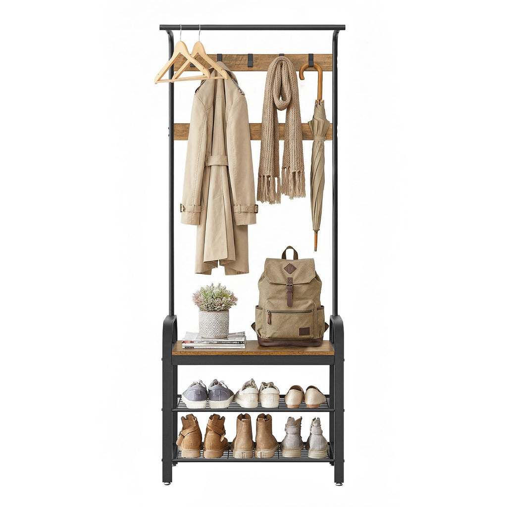 Garderobenständer, Garderobe, mit Schuhbank