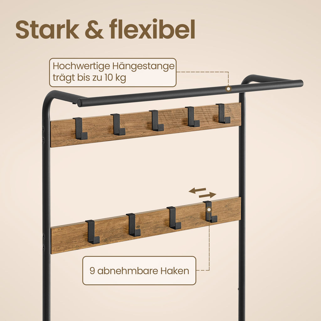 Garderobenständer, Garderobe, mit Schuhbank