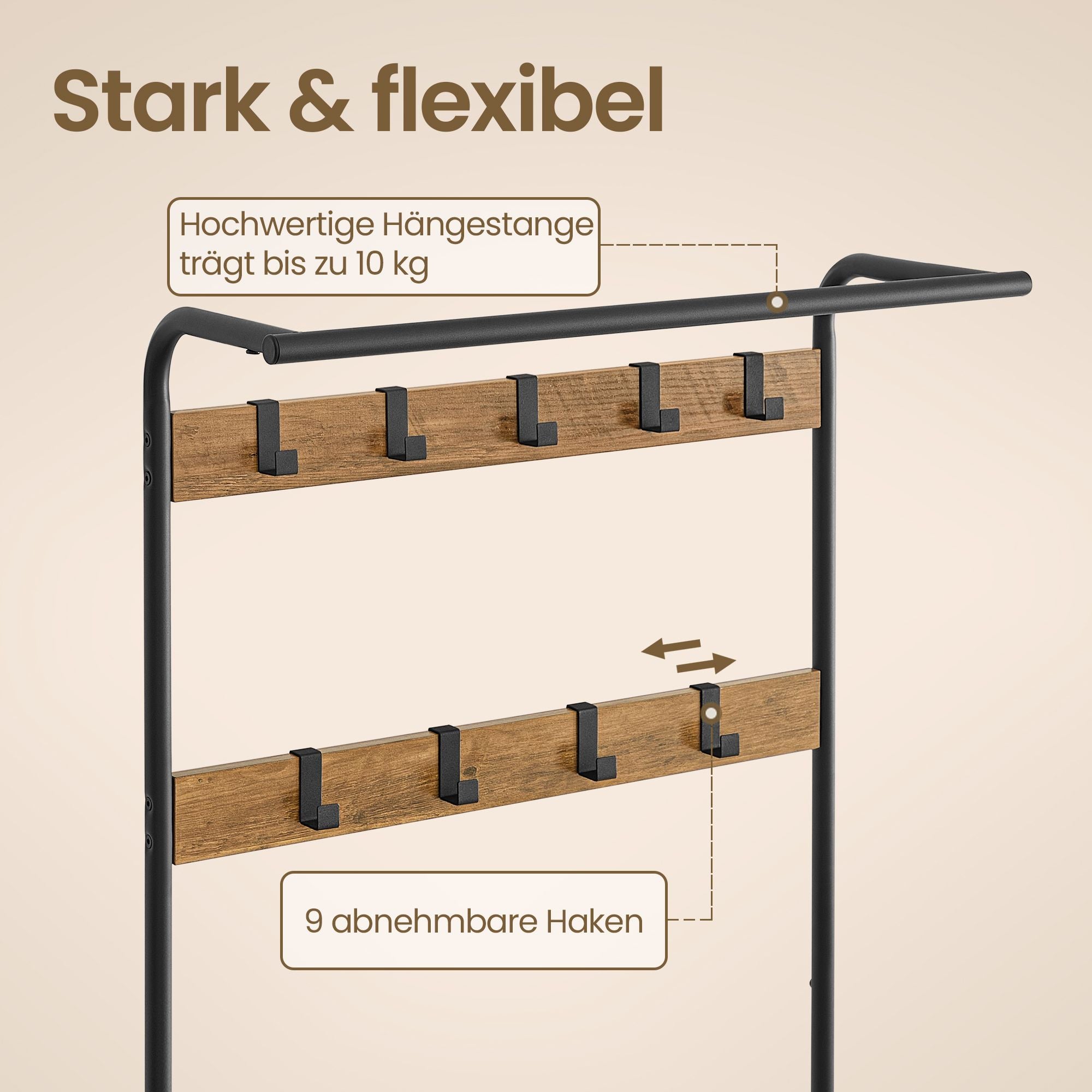 Garderobenständer, Garderobe, mit Schuhbank
