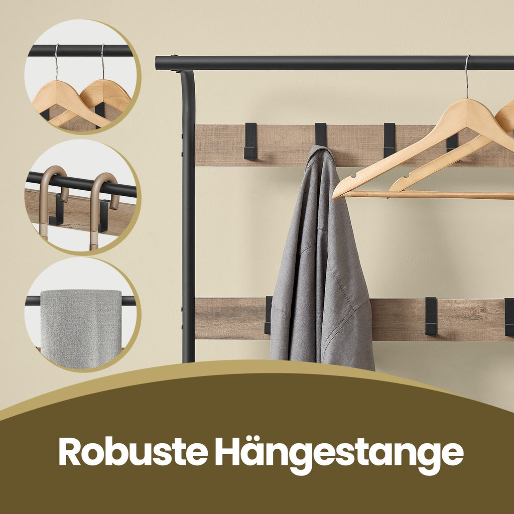 Garderobenständer, Garderobe, mit Schuhbank
