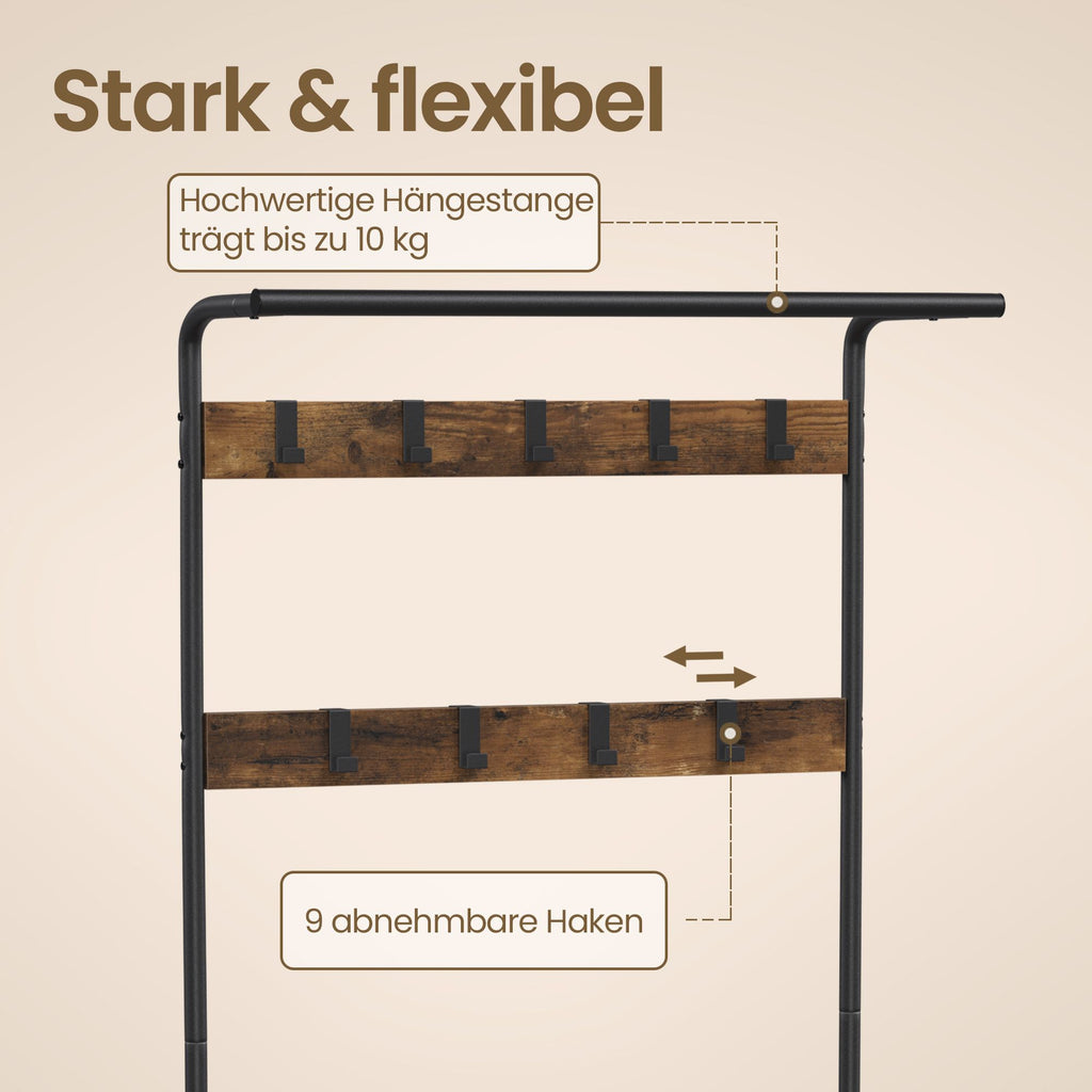 Garderobenständer, Garderobe, mit Schuhbank