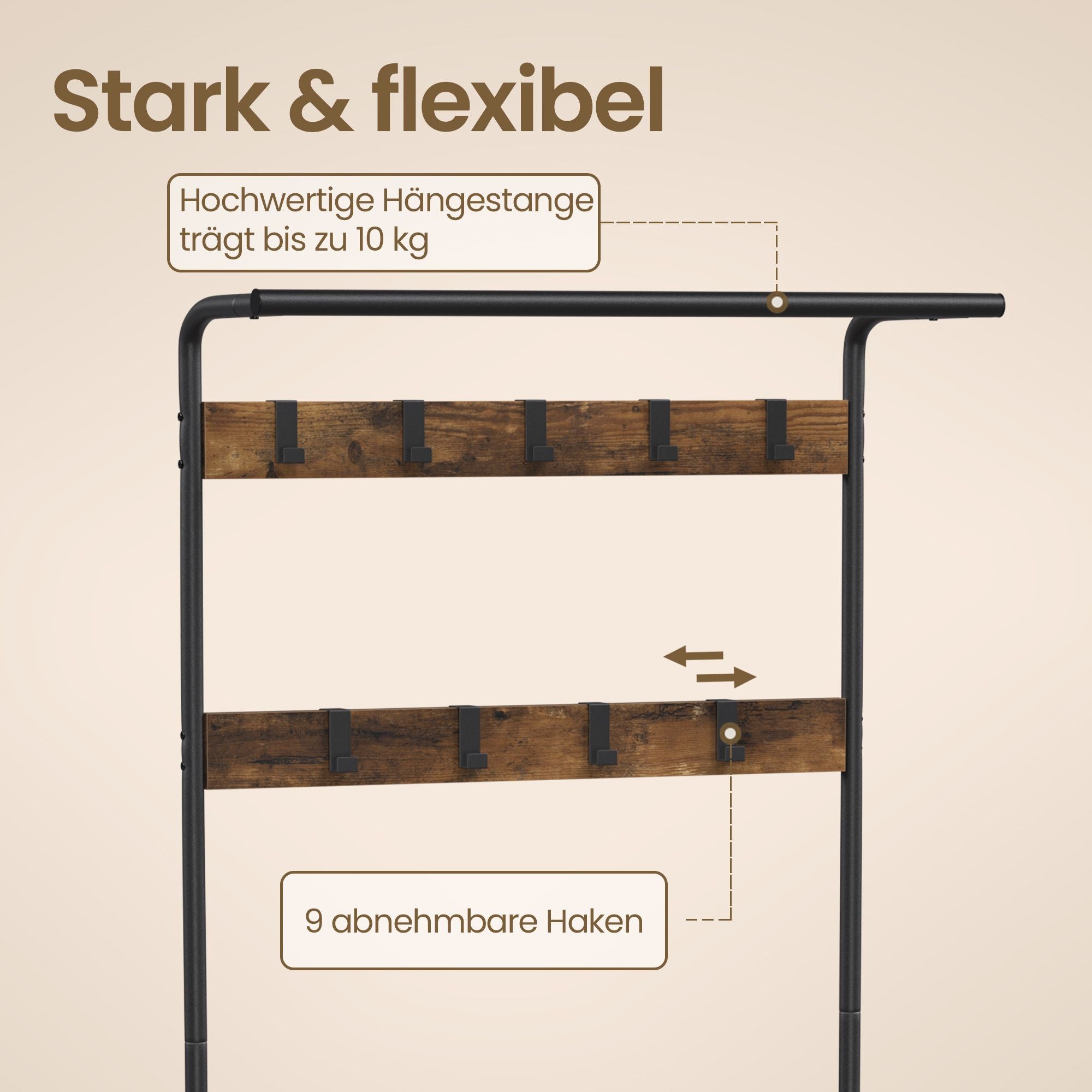 Garderobenständer, Garderobe, mit Schuhbank