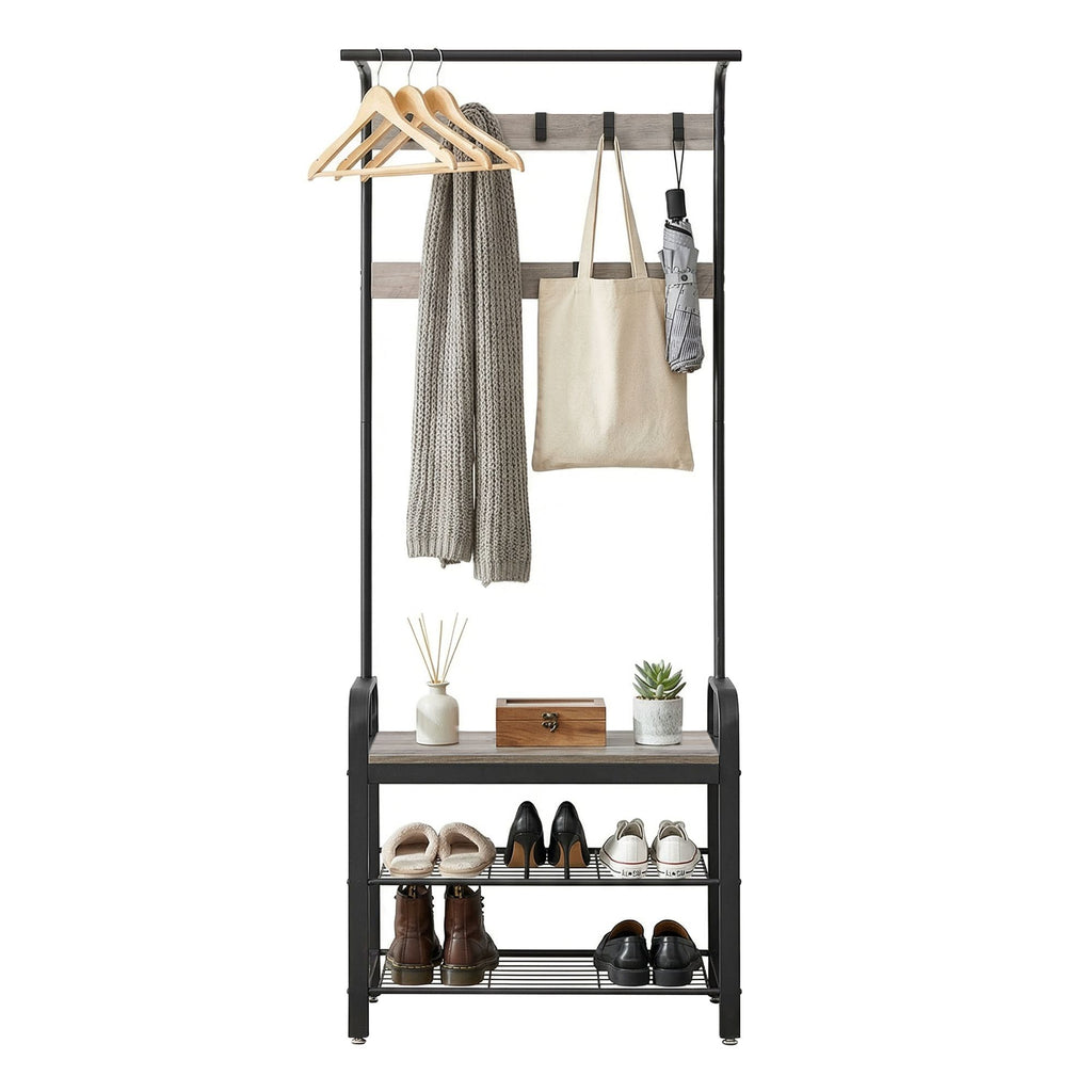 Garderobenständer, Garderobe, mit Schuhbank