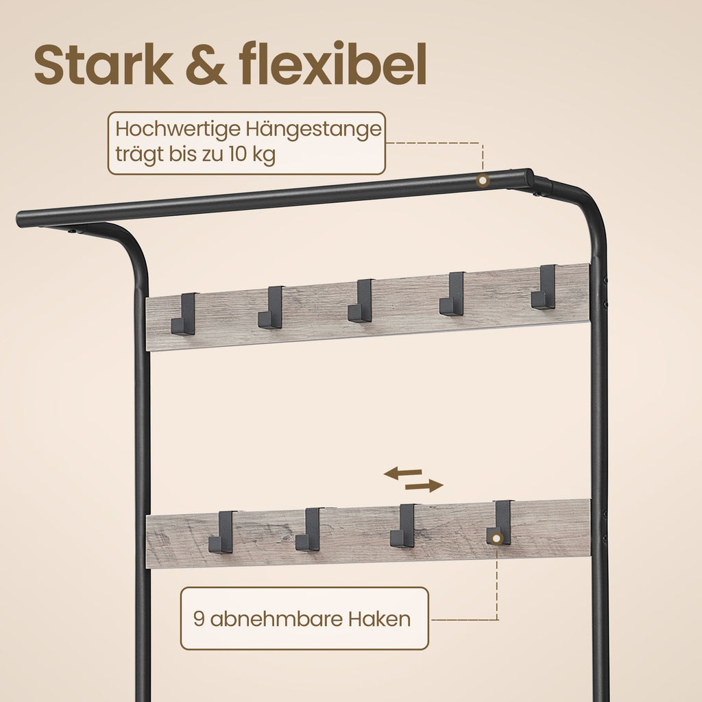 Garderobenständer, Garderobe, mit Schuhbank