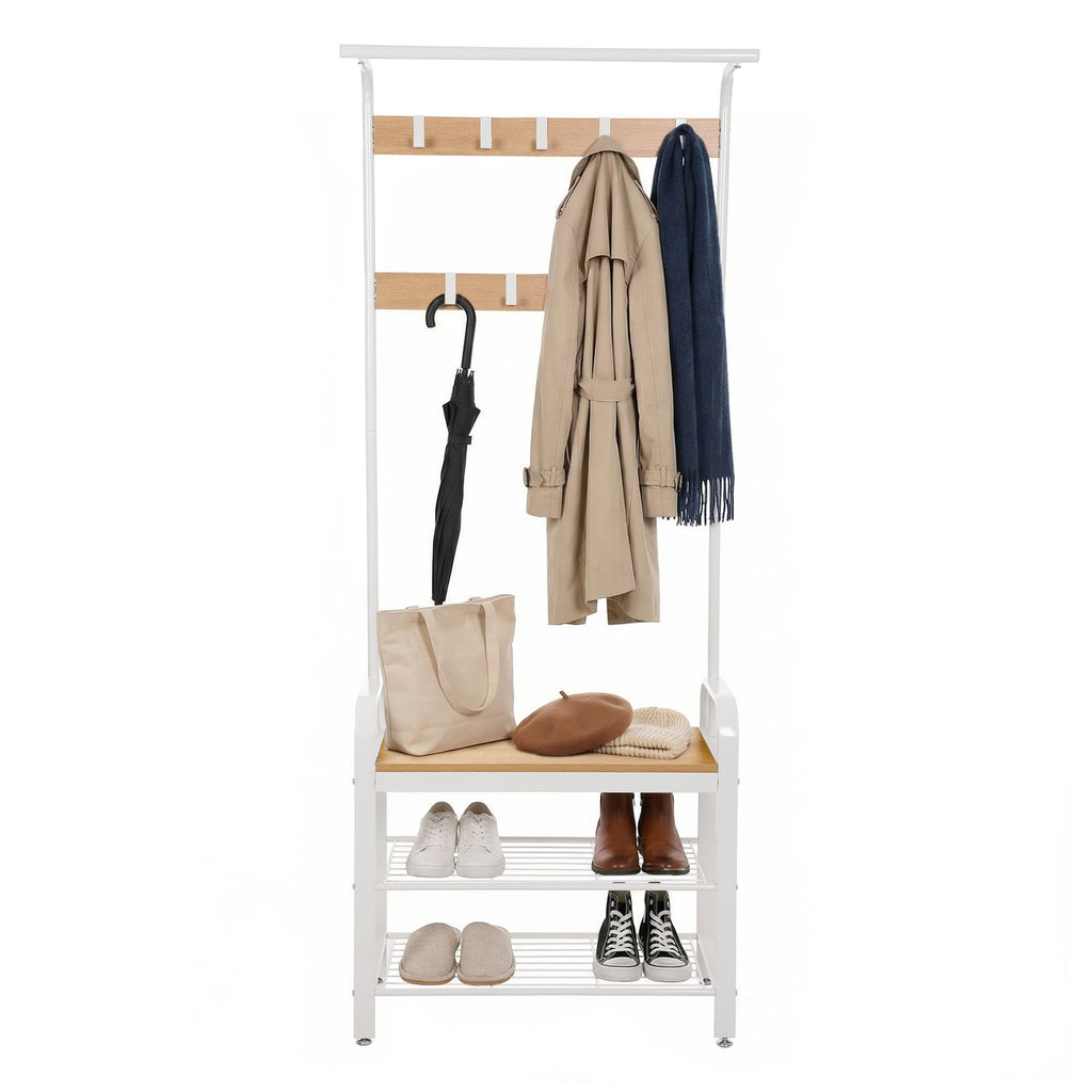 Garderobenständer, Garderobe, mit Schuhbank