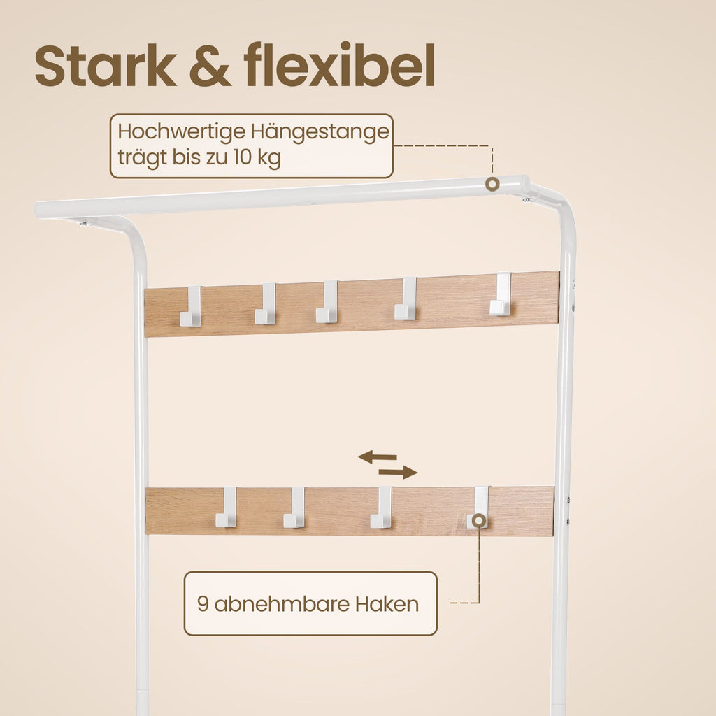Garderobenständer, Garderobe, mit Schuhbank