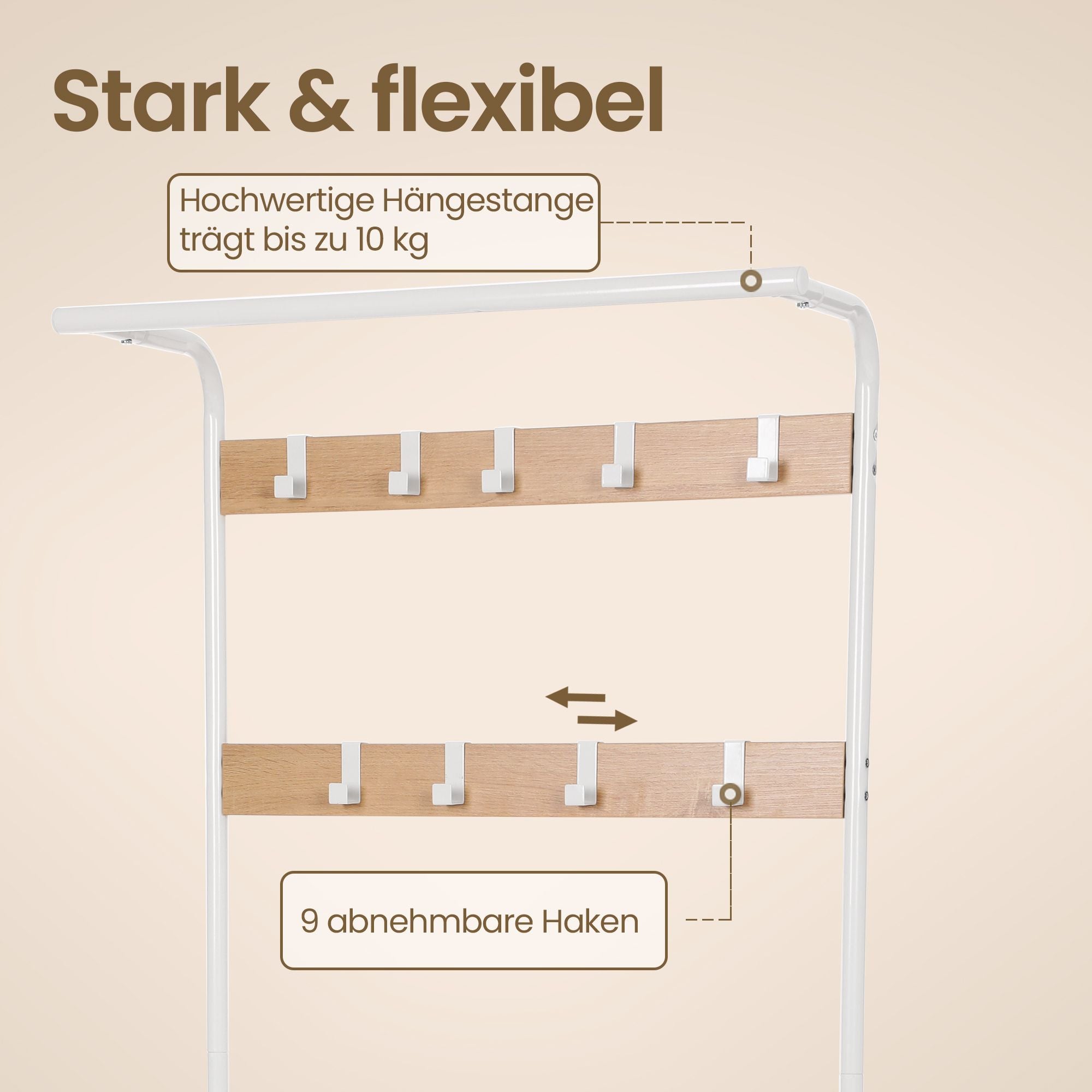 Garderobenständer, Garderobe, mit Schuhbank