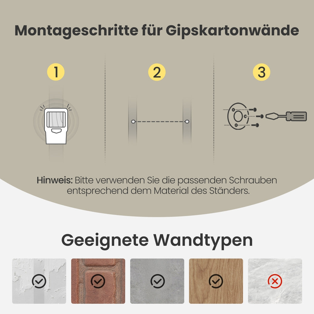 Wandgarderobe, Kleiderstange, Röhrenimitat