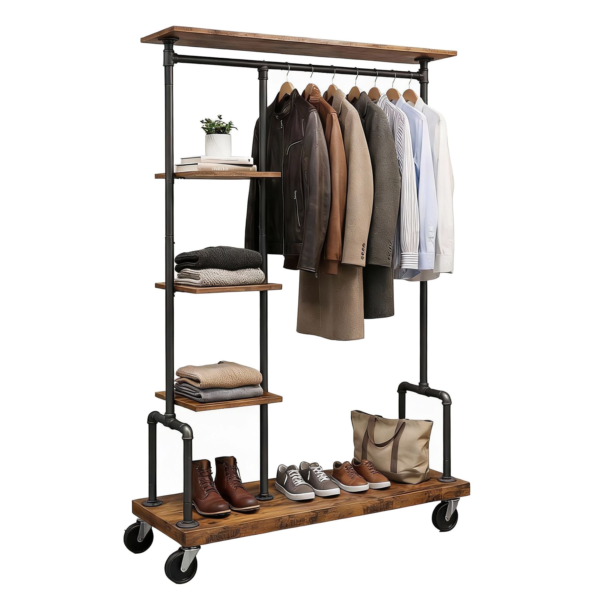 Kleiderständer, Industrie-Design, Kleiderständer auf Rädern