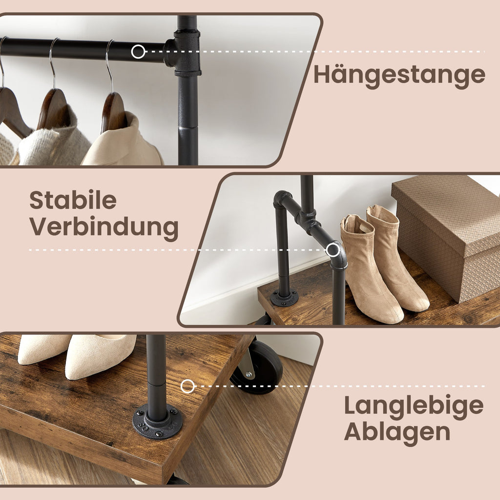 Kleiderständer, Industrie-Design, Kleiderständer auf Rädern