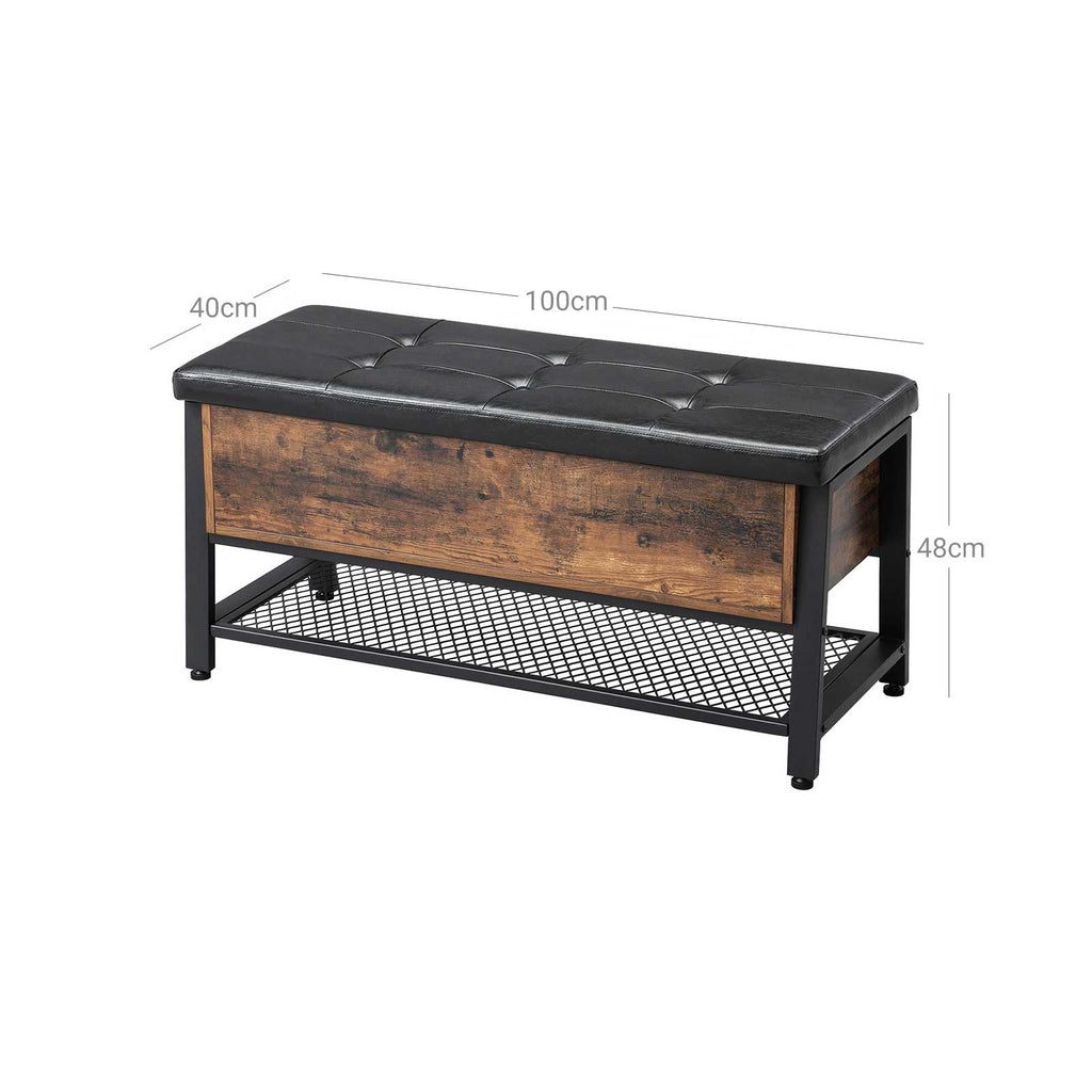 Industrial Look Sitzbank mit Stauraum