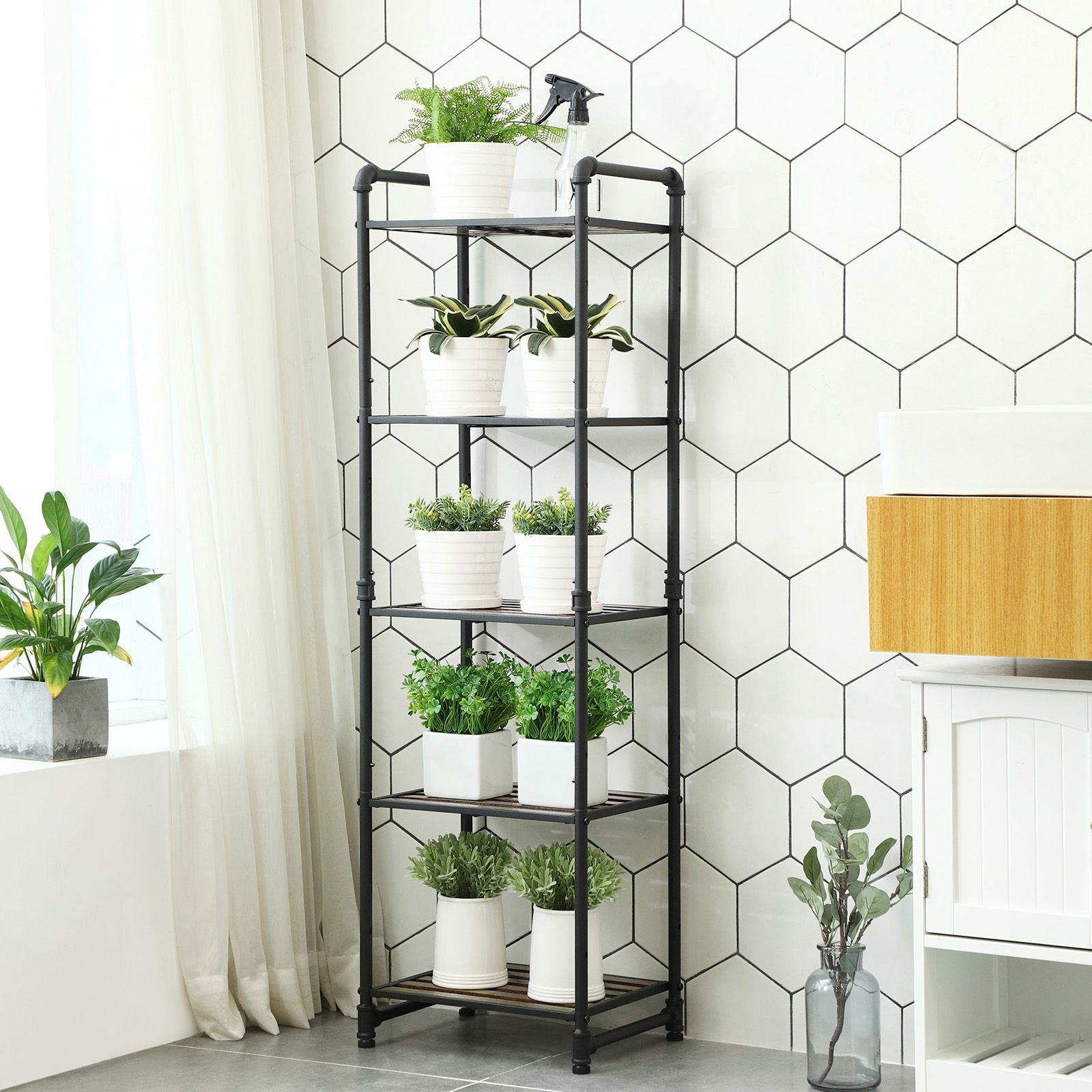 Regal Wasserrohroptik 5 Ablagen