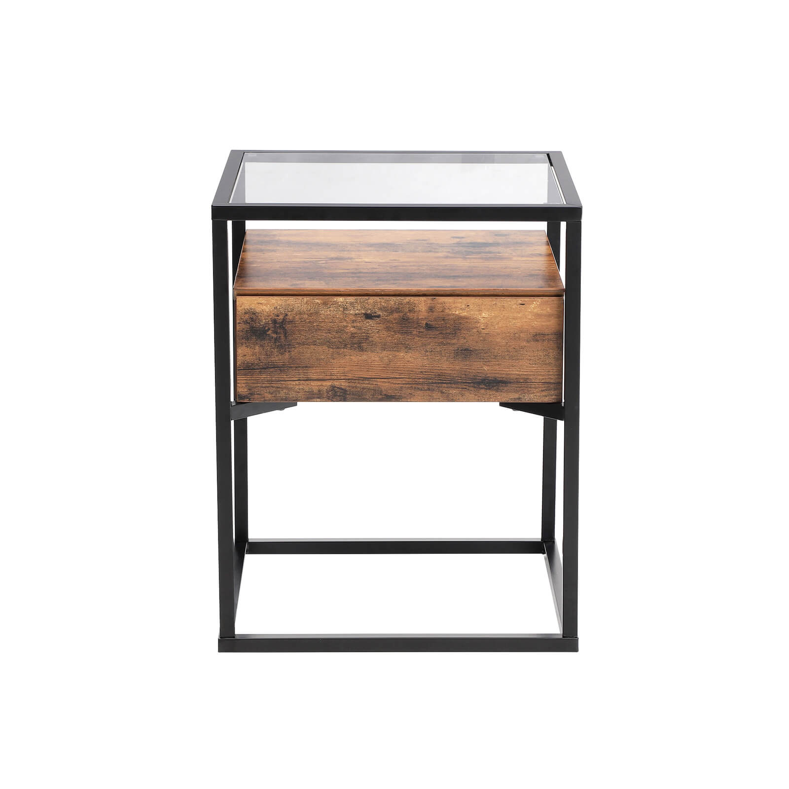 Industrie-Design Beistelltisch aus Glas