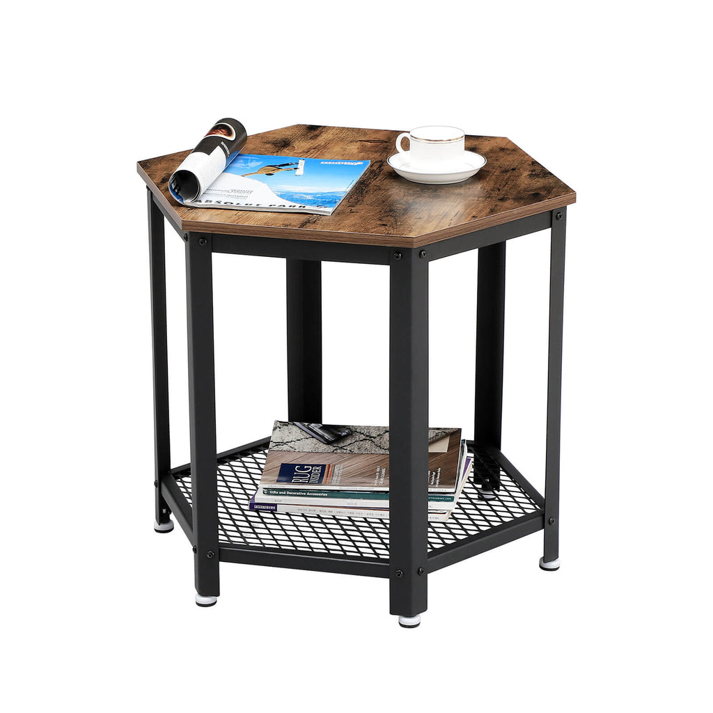 Industrie-Design Beistelltisch Hexagon