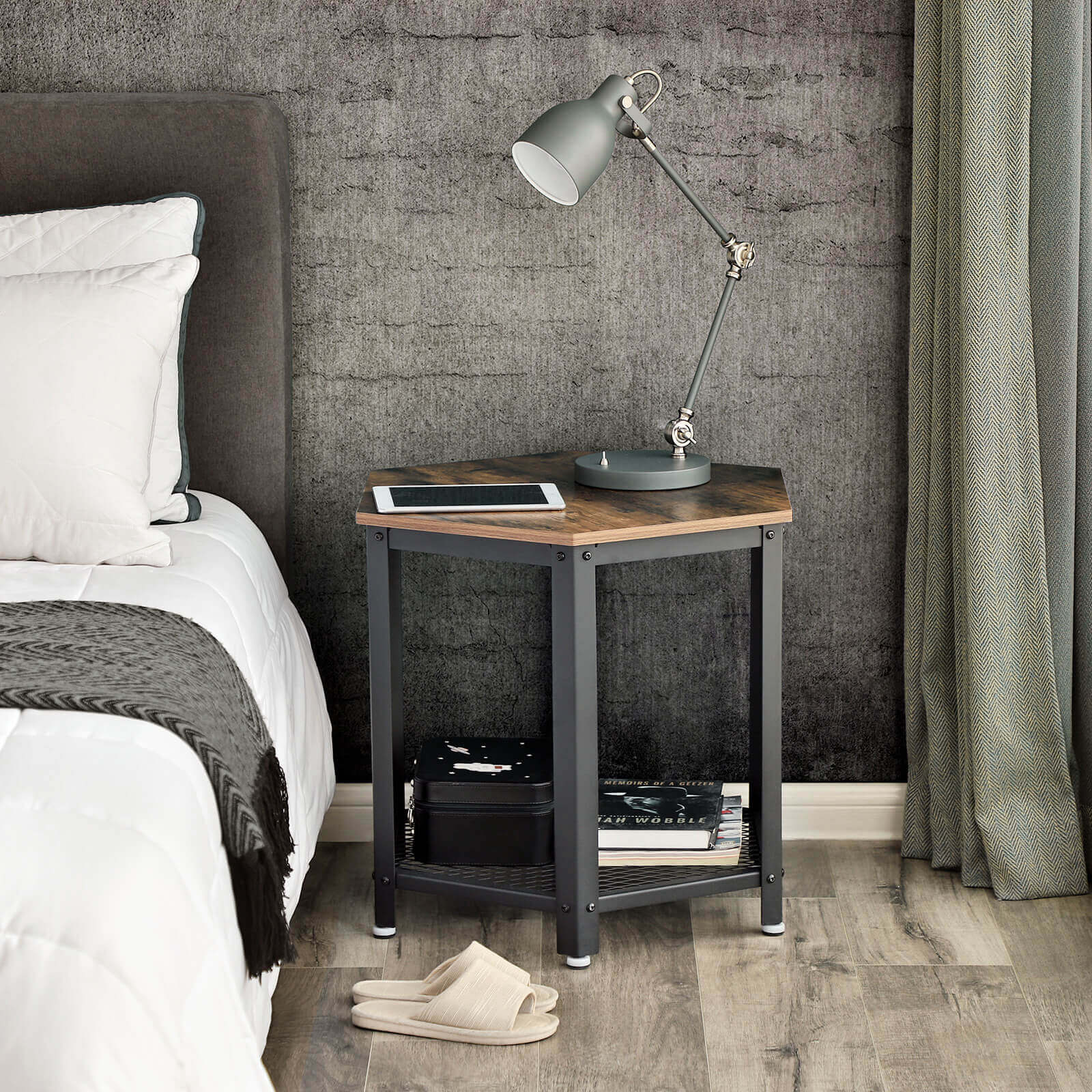 Industrie-Design Beistelltisch Hexagon