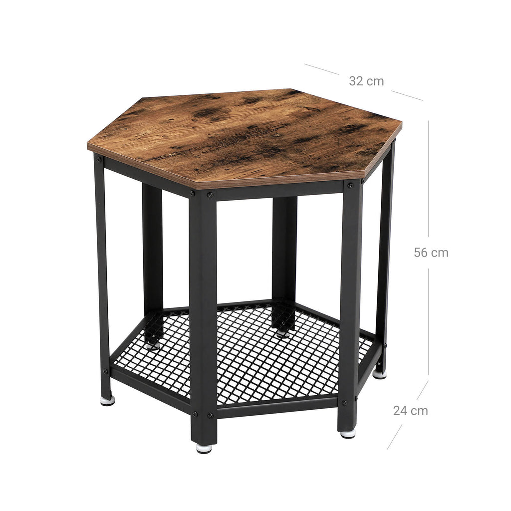 Industrie-Design Beistelltisch Hexagon