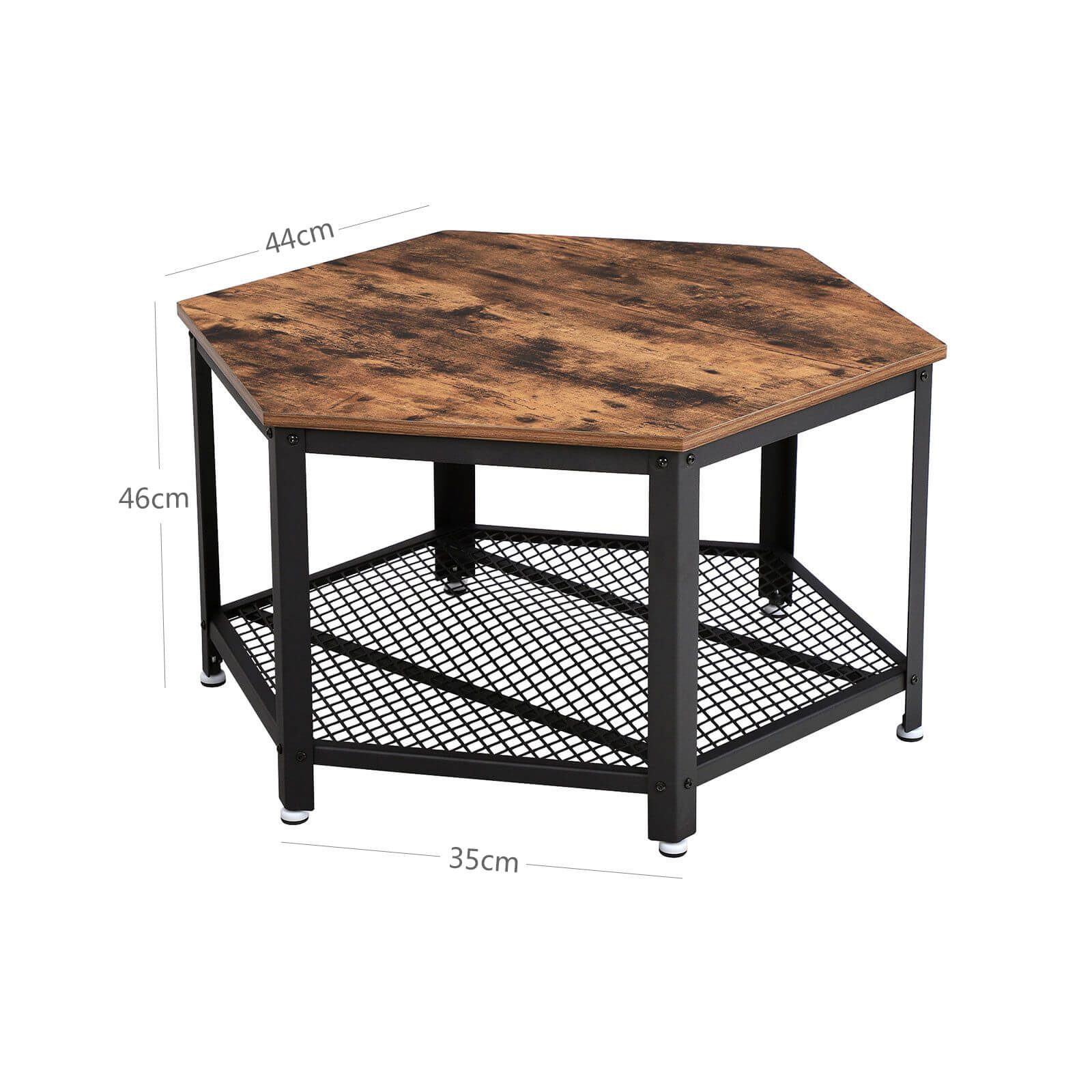 Industrie-Design Couchtisch Hexagon