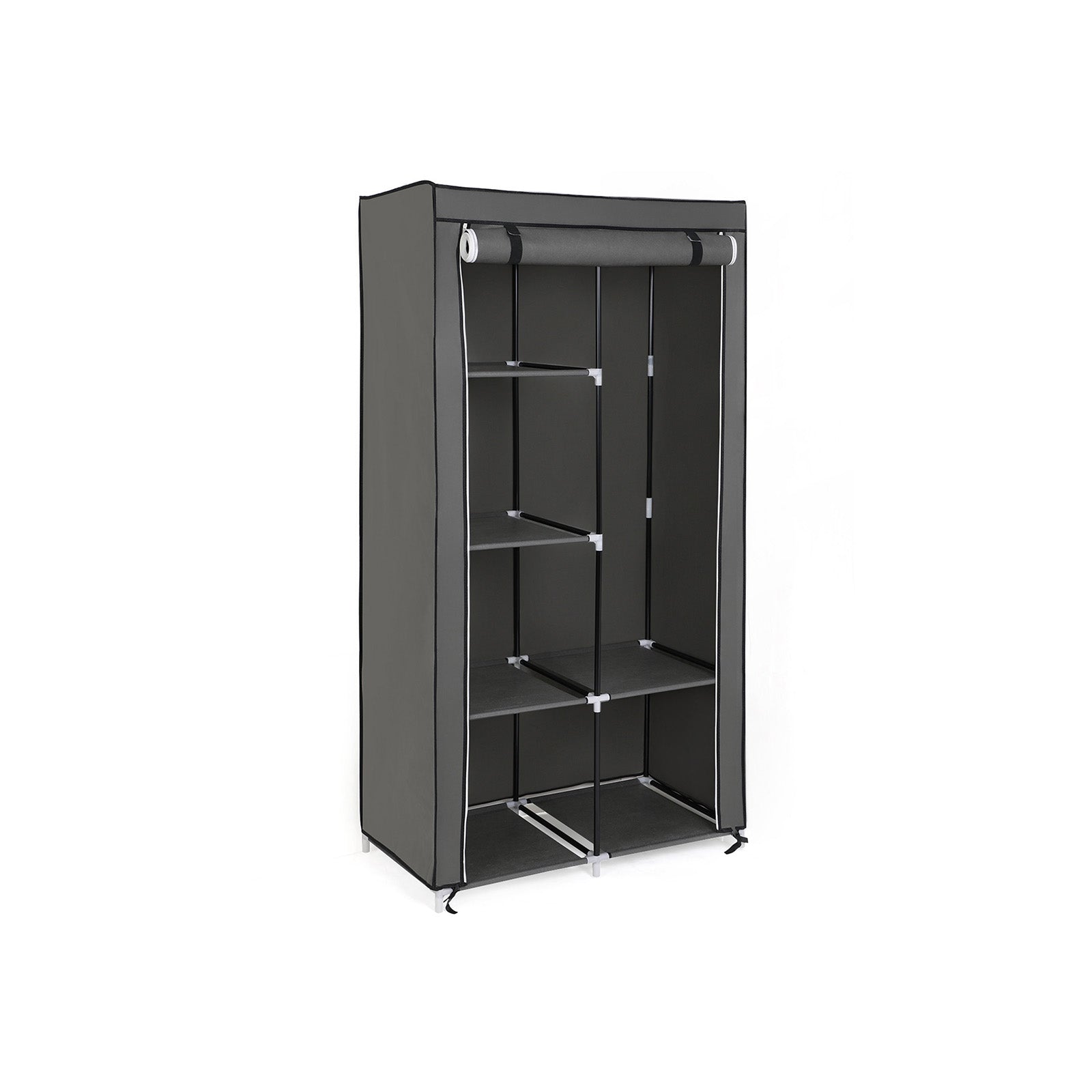 Stoffschrank mit Rolltür Grau